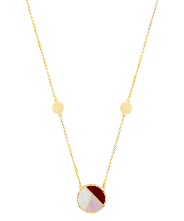 Barcelona 18k Yellow Gold And Coloured Mother Of Pearl Necklace