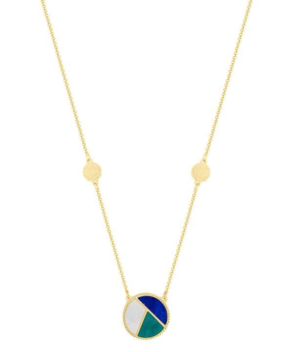 Barcelona 18k Yellow Gold And Coloured Mother Of Pearl Necklace