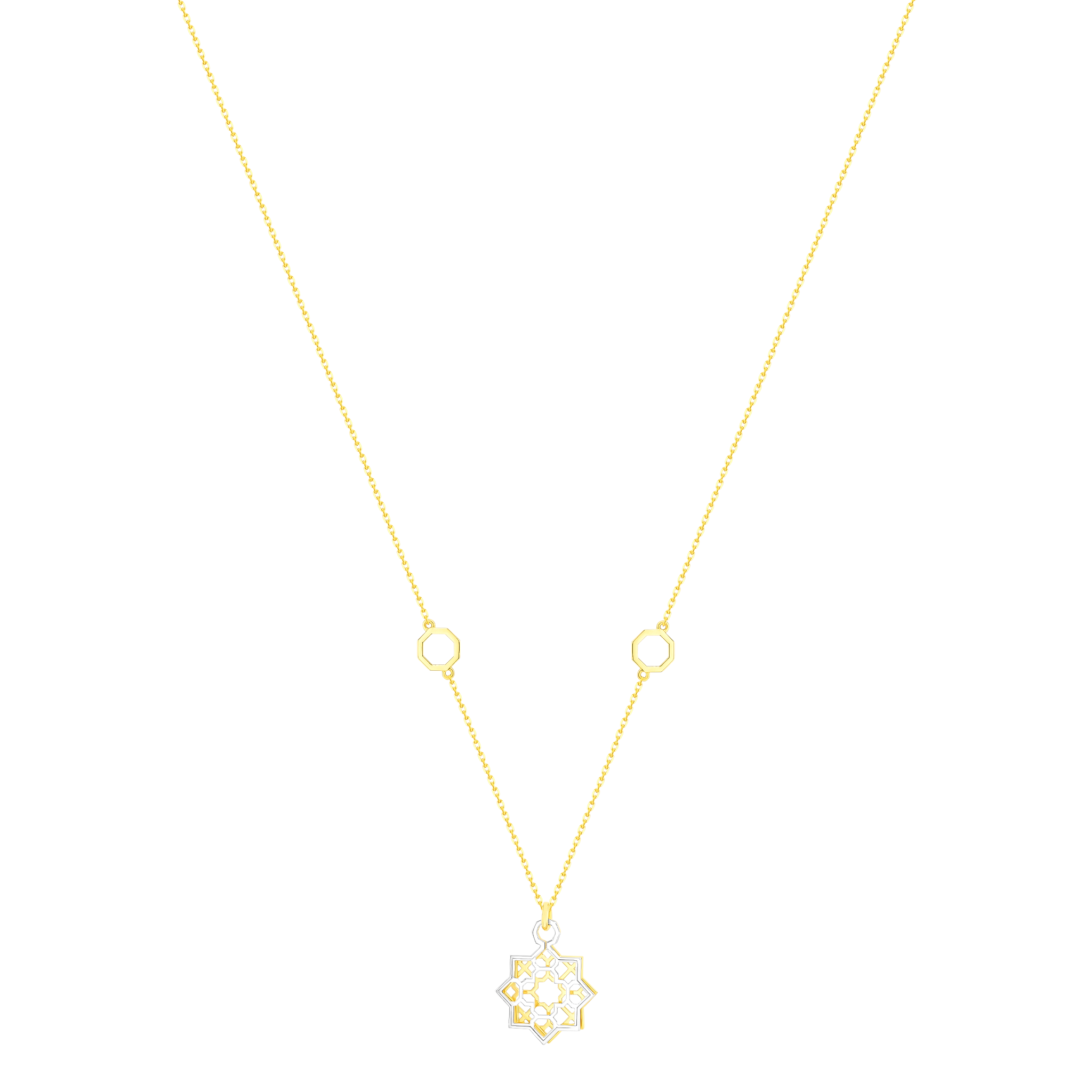 Al Qasr Star Necklace In 18K Yellow Gold