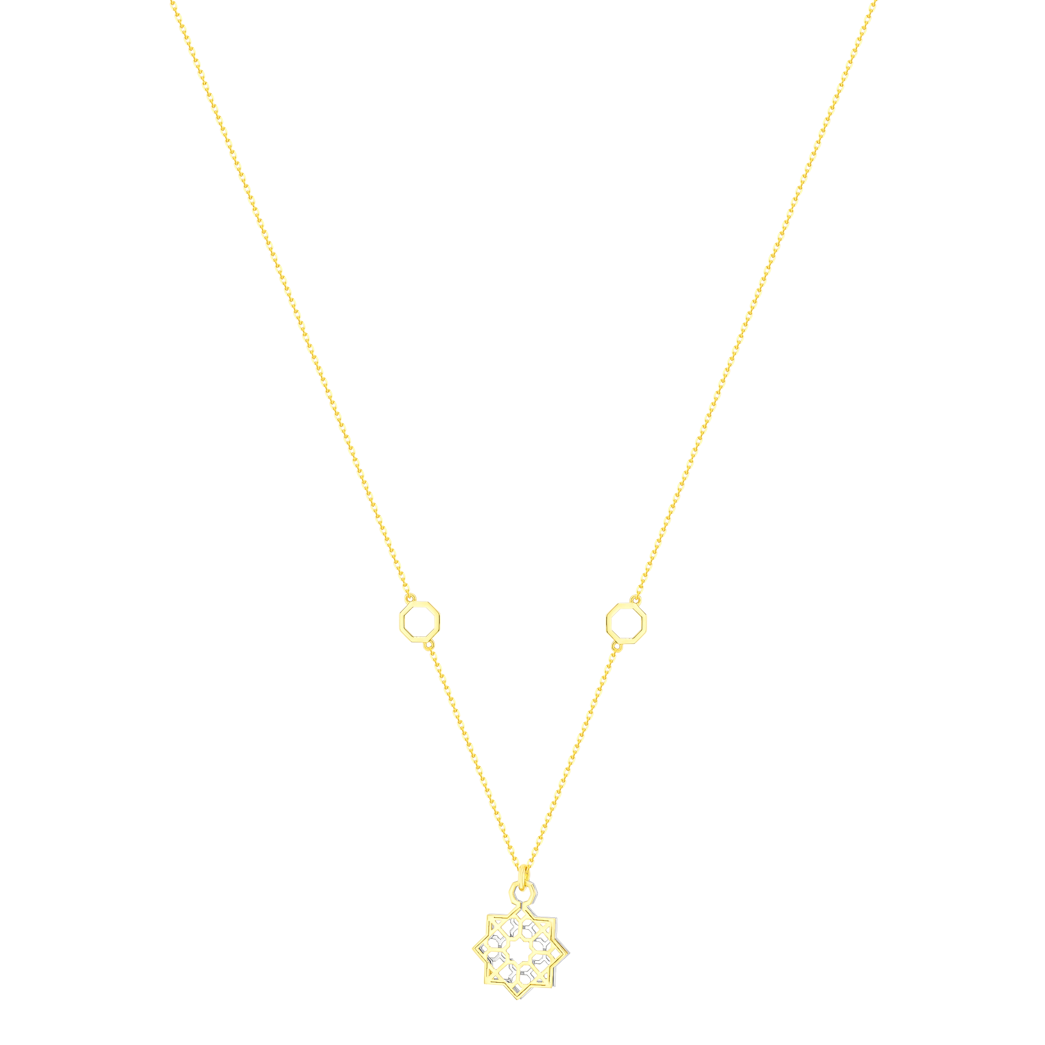 Al Qasr Star Necklace In 18K Yellow Gold