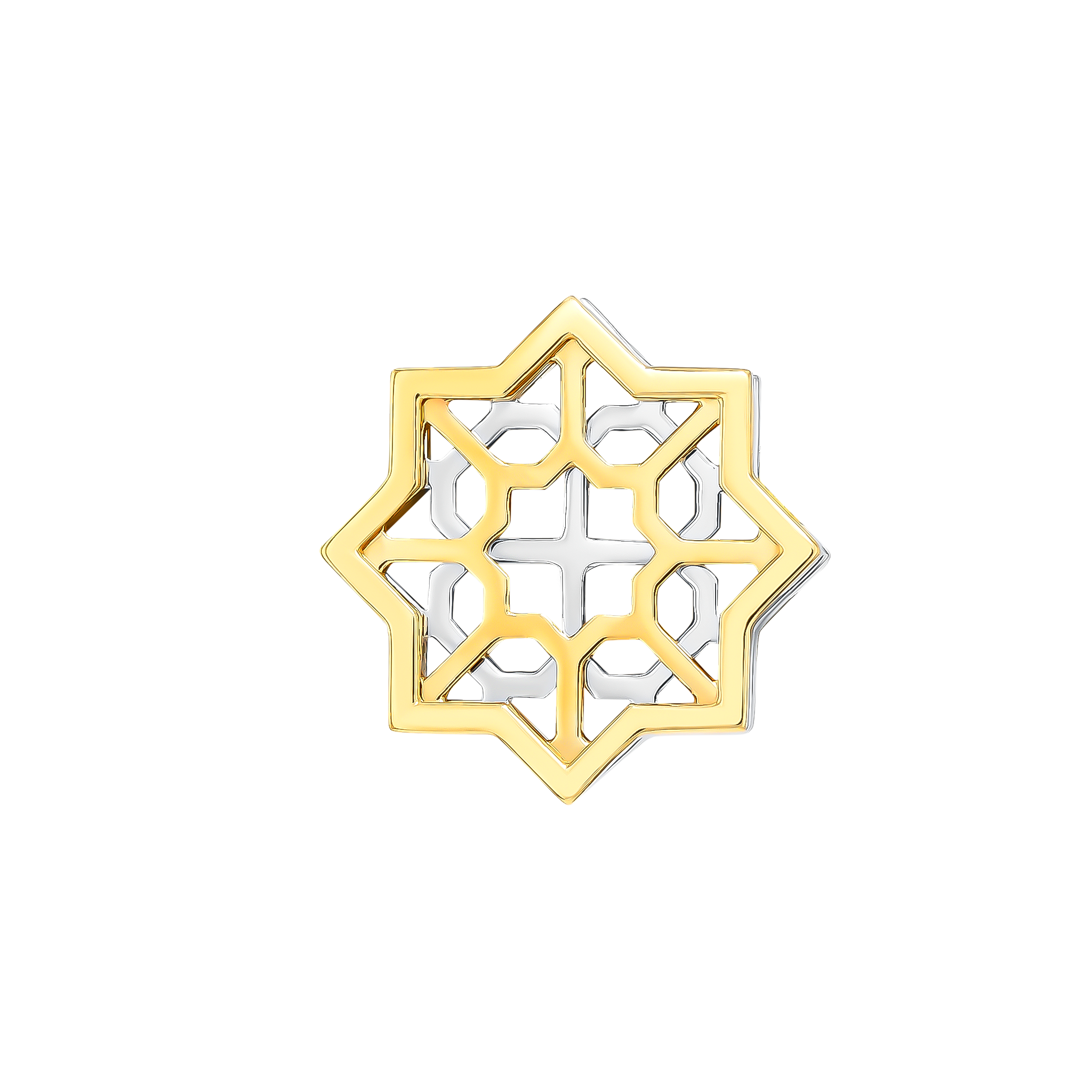 Al Qasr Star Earrings In 18K Yellow And White Gold