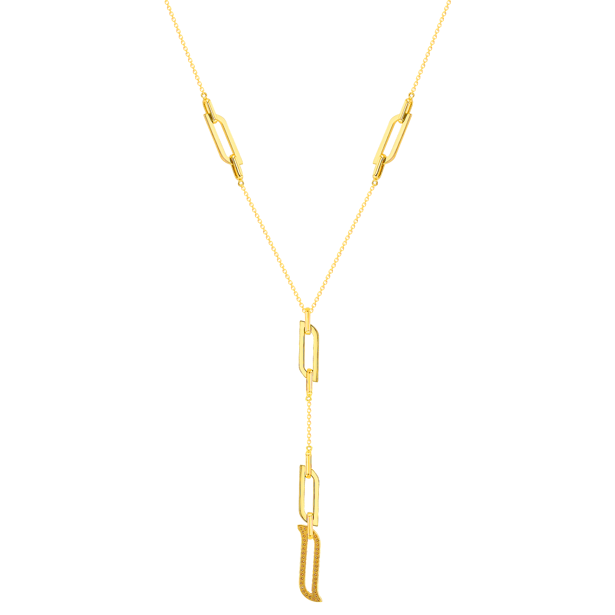 Unity Y Necklace 18k Yellow Gold &diamond