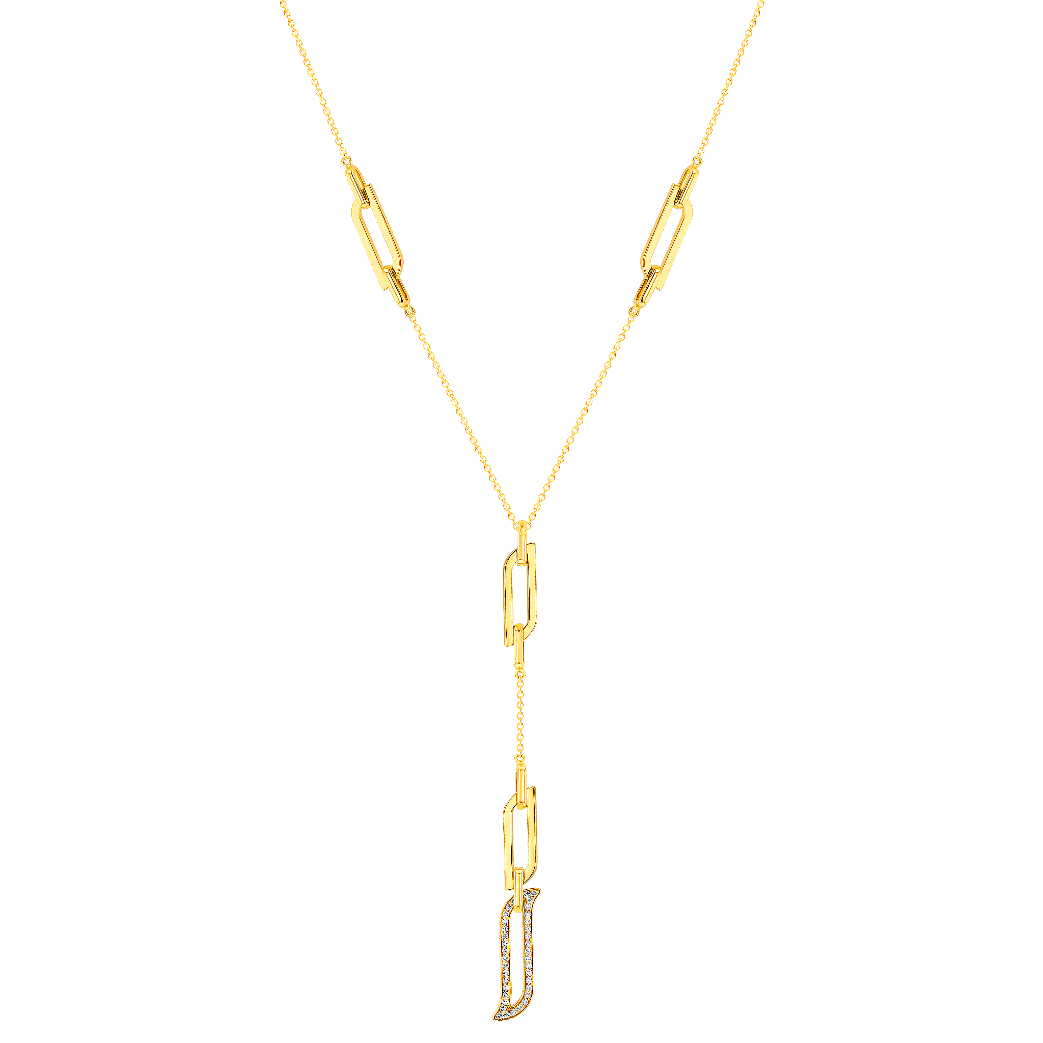 Unity Y Necklace 18k Yellow Gold &diamond