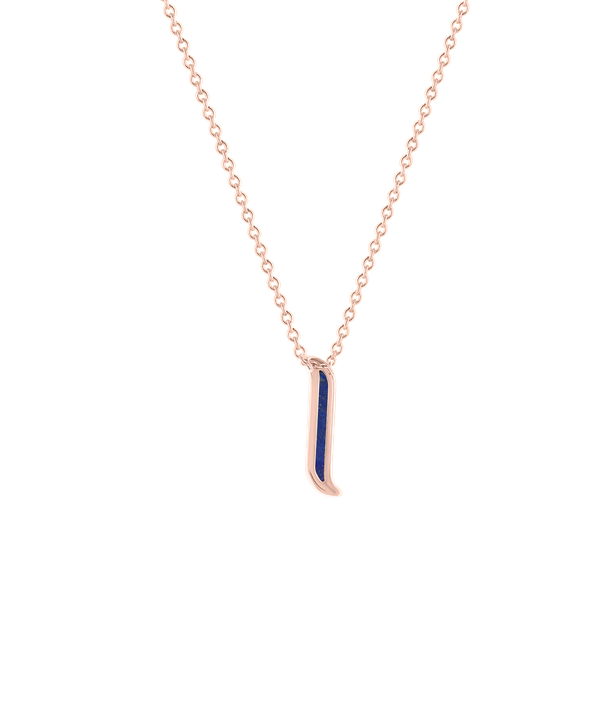 Mosaic Lapis Lazuli Necklace In 18k Rose Gold