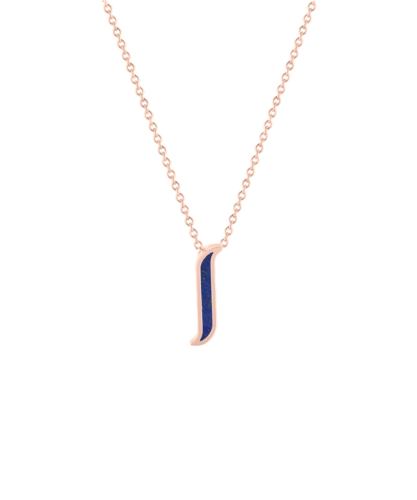 Mosaic Lapis Lazuli Necklace In 18k Rose Gold