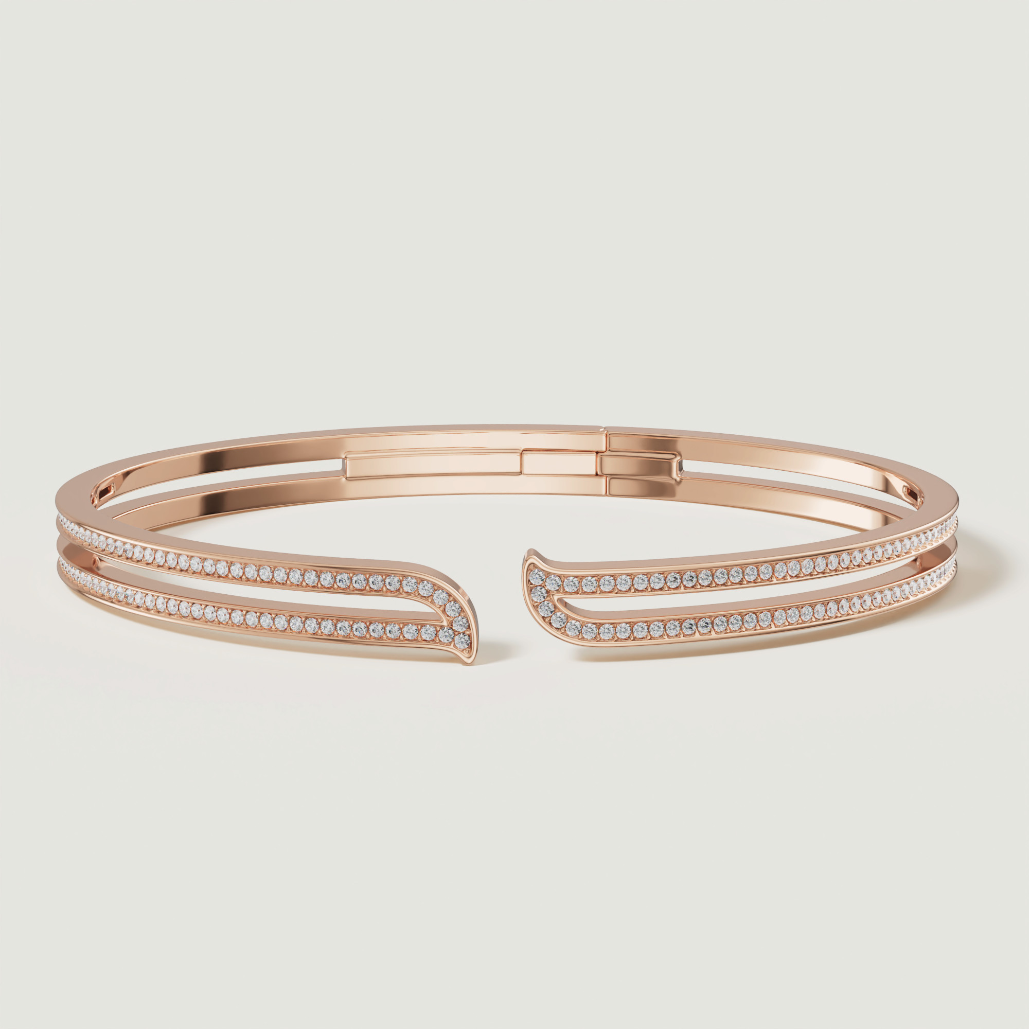 Eternal 18k Rose Gold Diamond Bangle