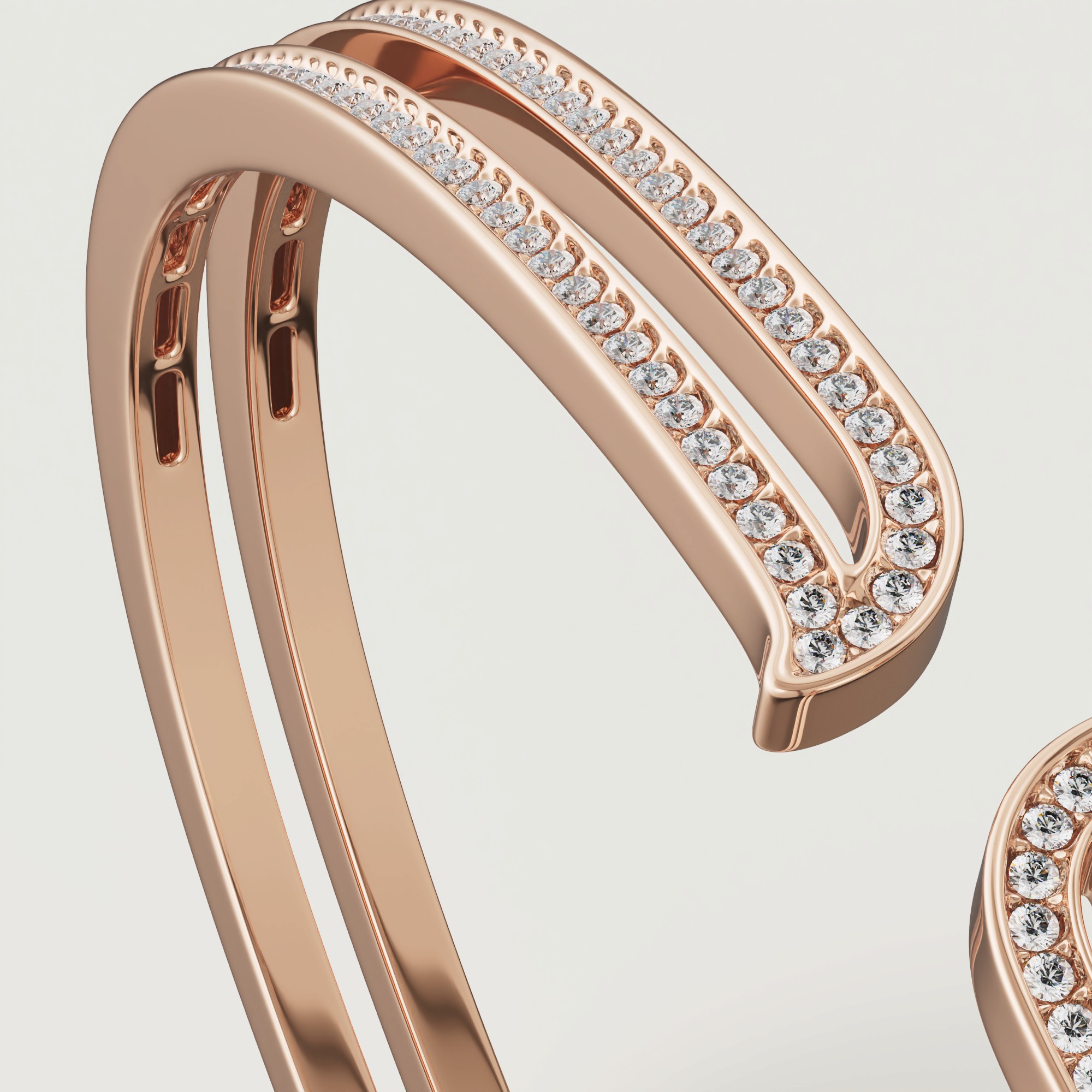 Eternal 18k Rose Gold Diamond Bangle