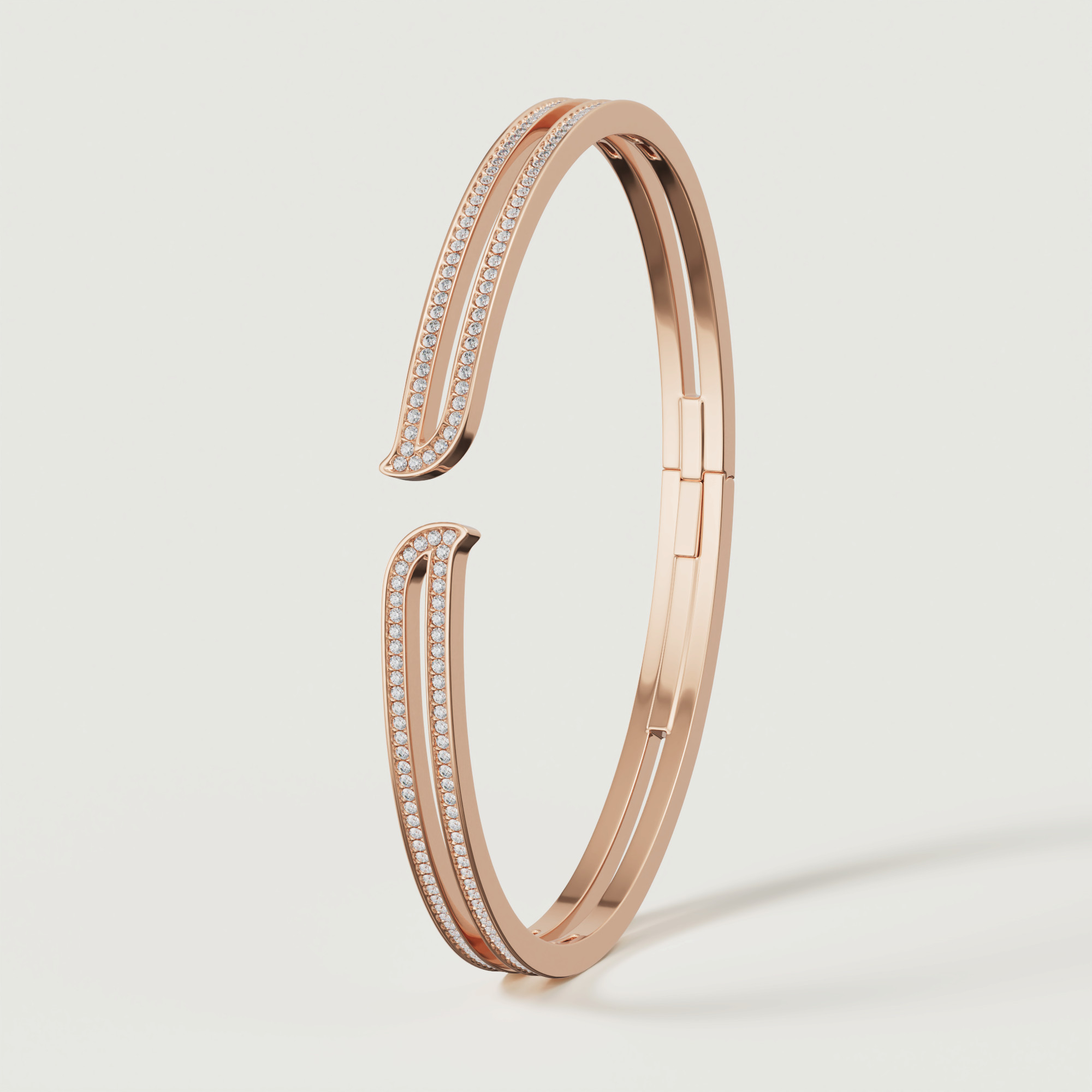 Eternal 18k Rose Gold Diamond Bangle