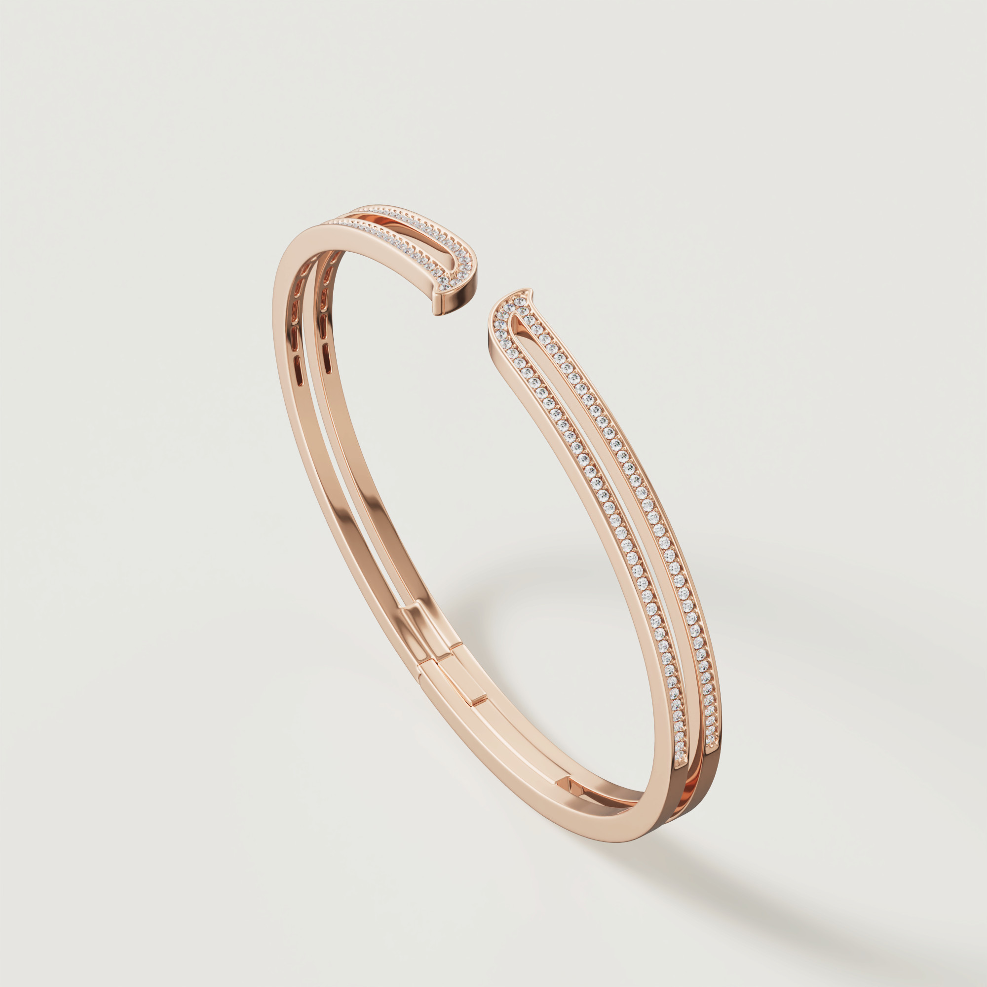 Eternal 18k Rose Gold Diamond Bangle