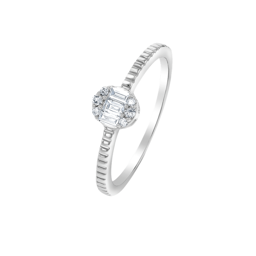 Onesixeight Oval Shaped Diamond Ring Eternity Band 18K White Gold