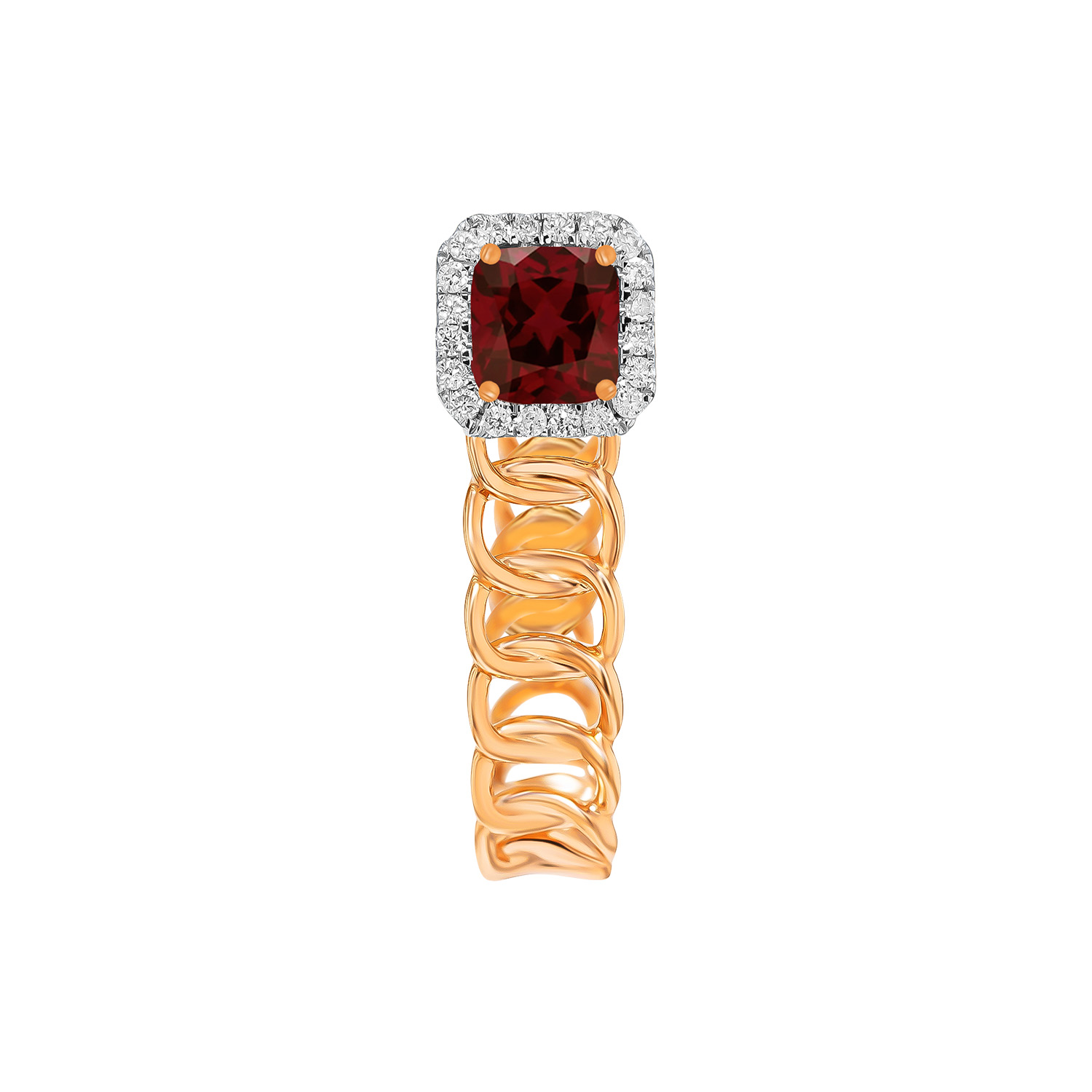 Havana Miami Earrings In 18k Rose Gold With Diamond & Garnet