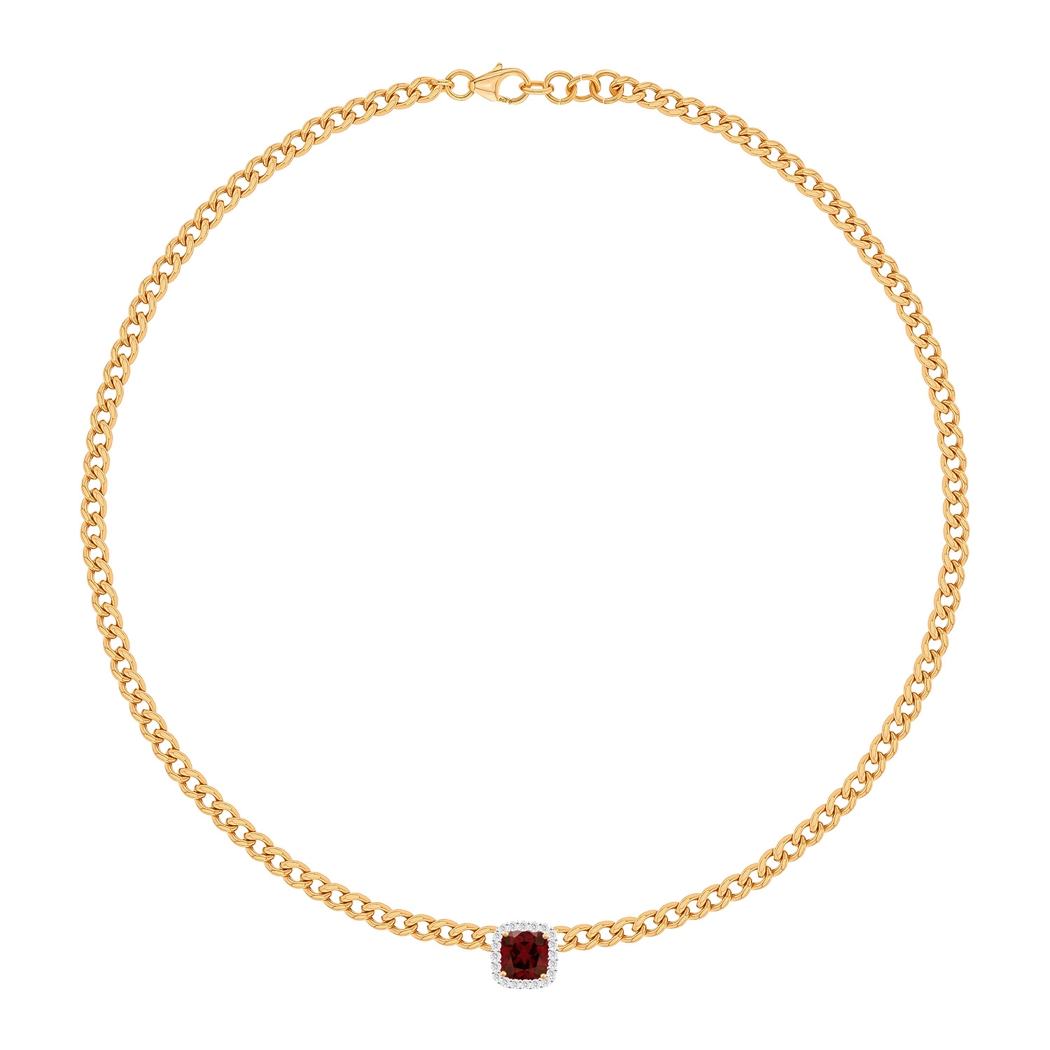 Havana Miami Necklace In 18K Rose Gold With Diamond & Garnet