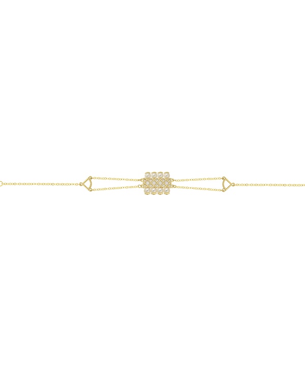Arabiya 18k Yellow Gold Bracelet With White Mother Of Pearl And White Freshwater Pearl