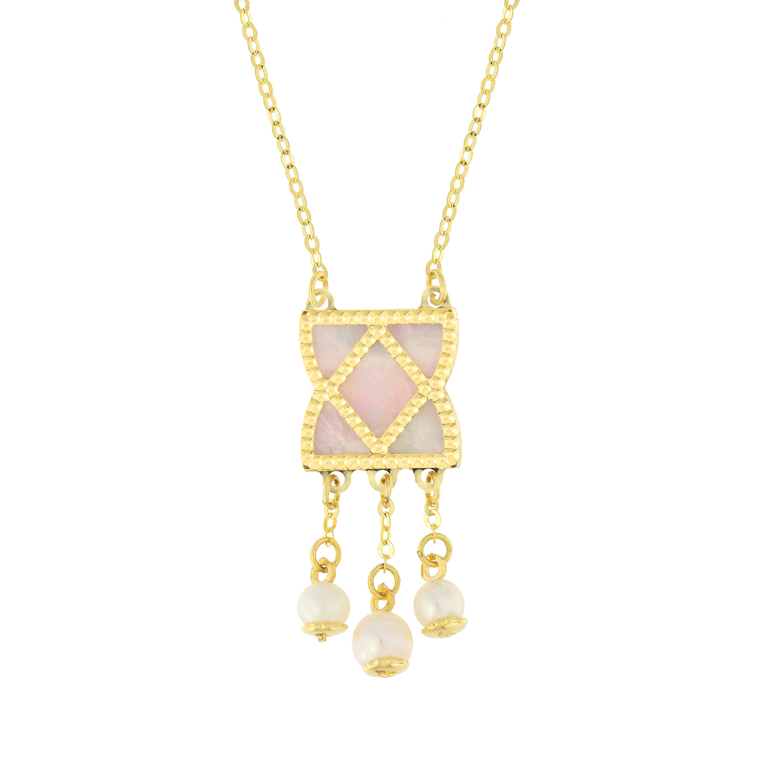Arabiya Pearl Necklace in 18K Yellow Gold