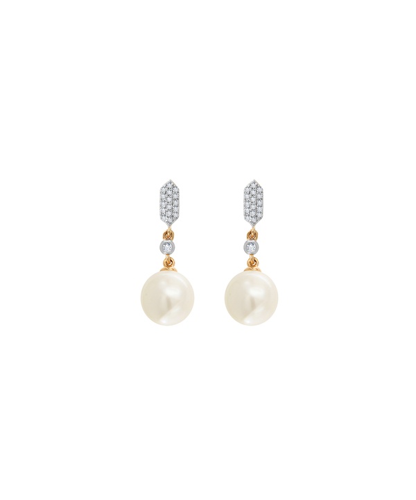 Cadeau Pearl Earring in 18K Rose Gold with Diamond