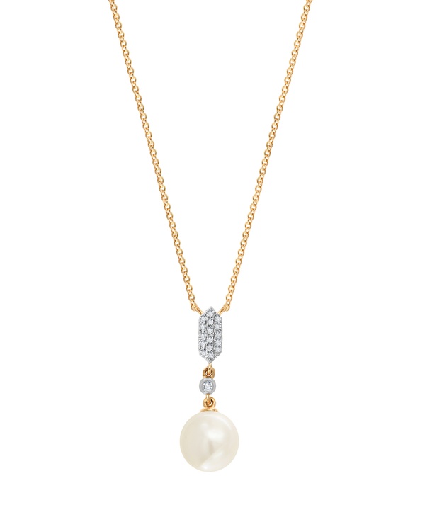 Cadeau Pearl Necklace in 18K Rose Gold with Diamond