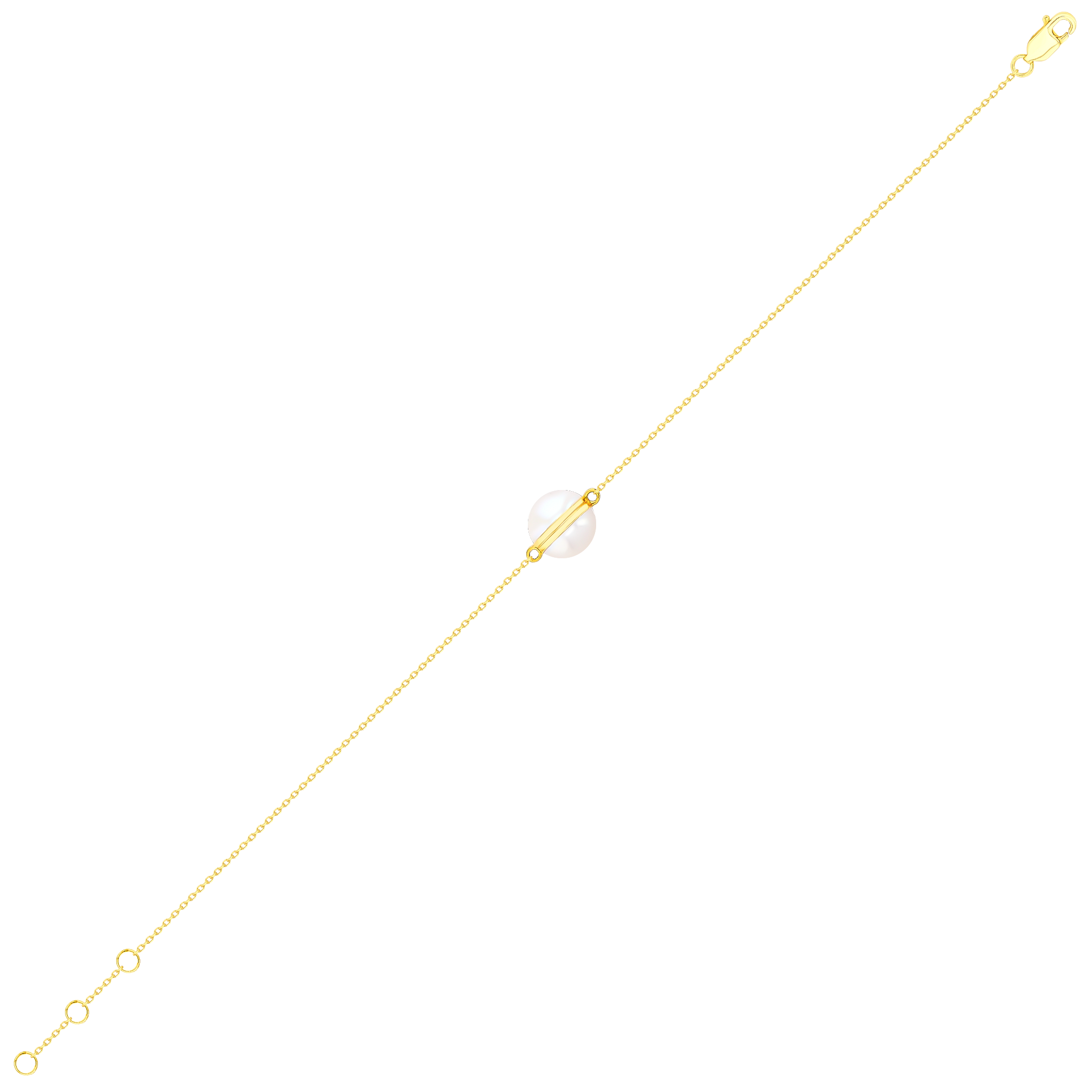Glow Sphere Bracelet In 18k Yellow Gold With Freshwater Pearls