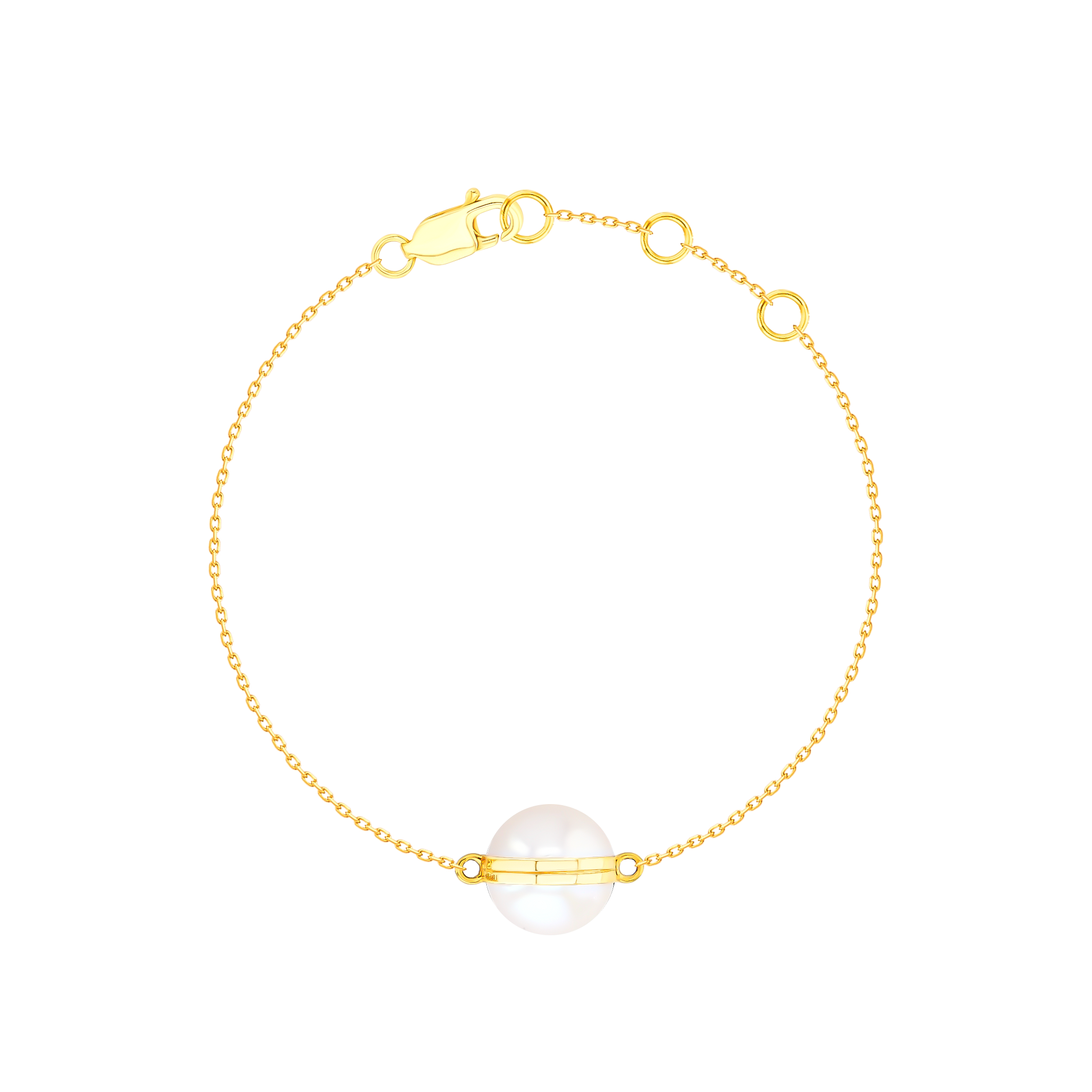 Glow Sphere Bracelet In 18k Yellow Gold With Freshwater Pearls