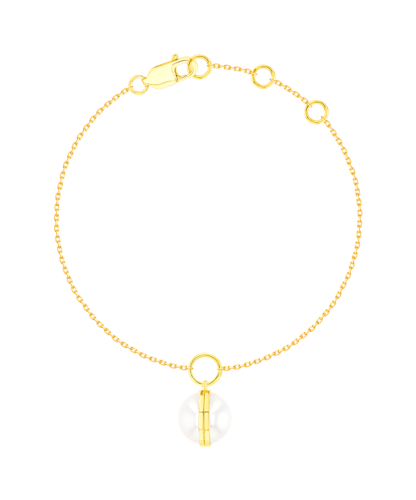 Glow Sphere Bracelet In 18k Yellow Gold With Freshwater Pearls