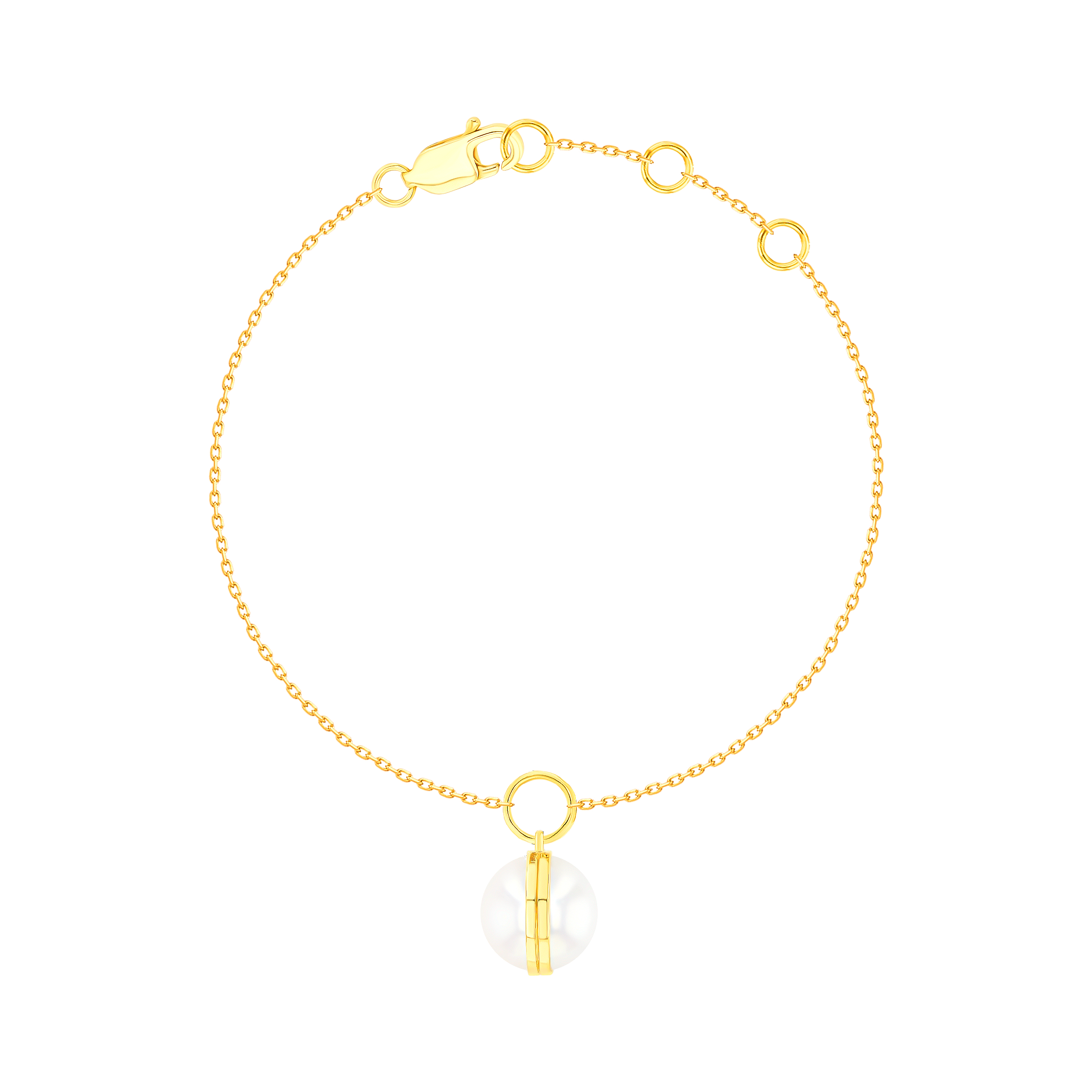 Glow Sphere Bracelet In 18K Yellow Gold With Freshwater Pearls