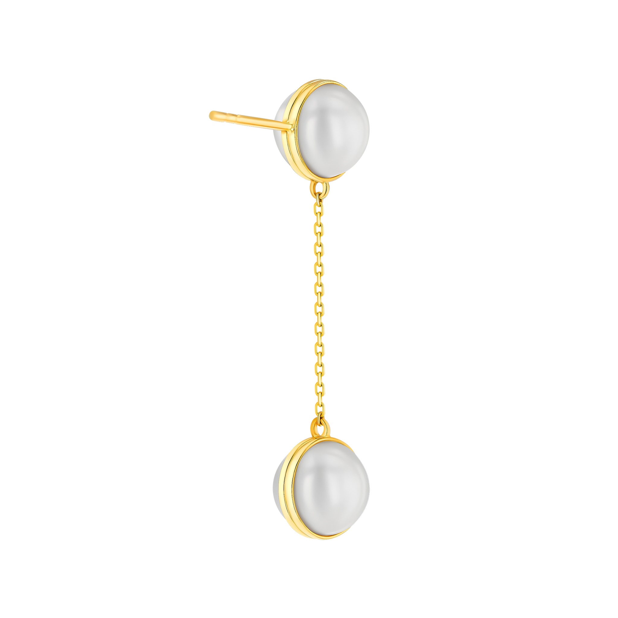 Glow Sphere Earrings In 18K Yellow Gold With Freshwater Pearls