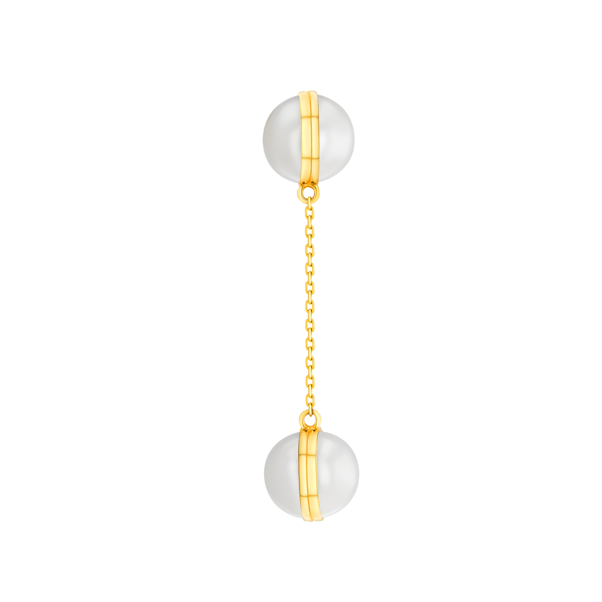Glow Sphere Earrings In 18K Yellow Gold With Freshwater Pearls