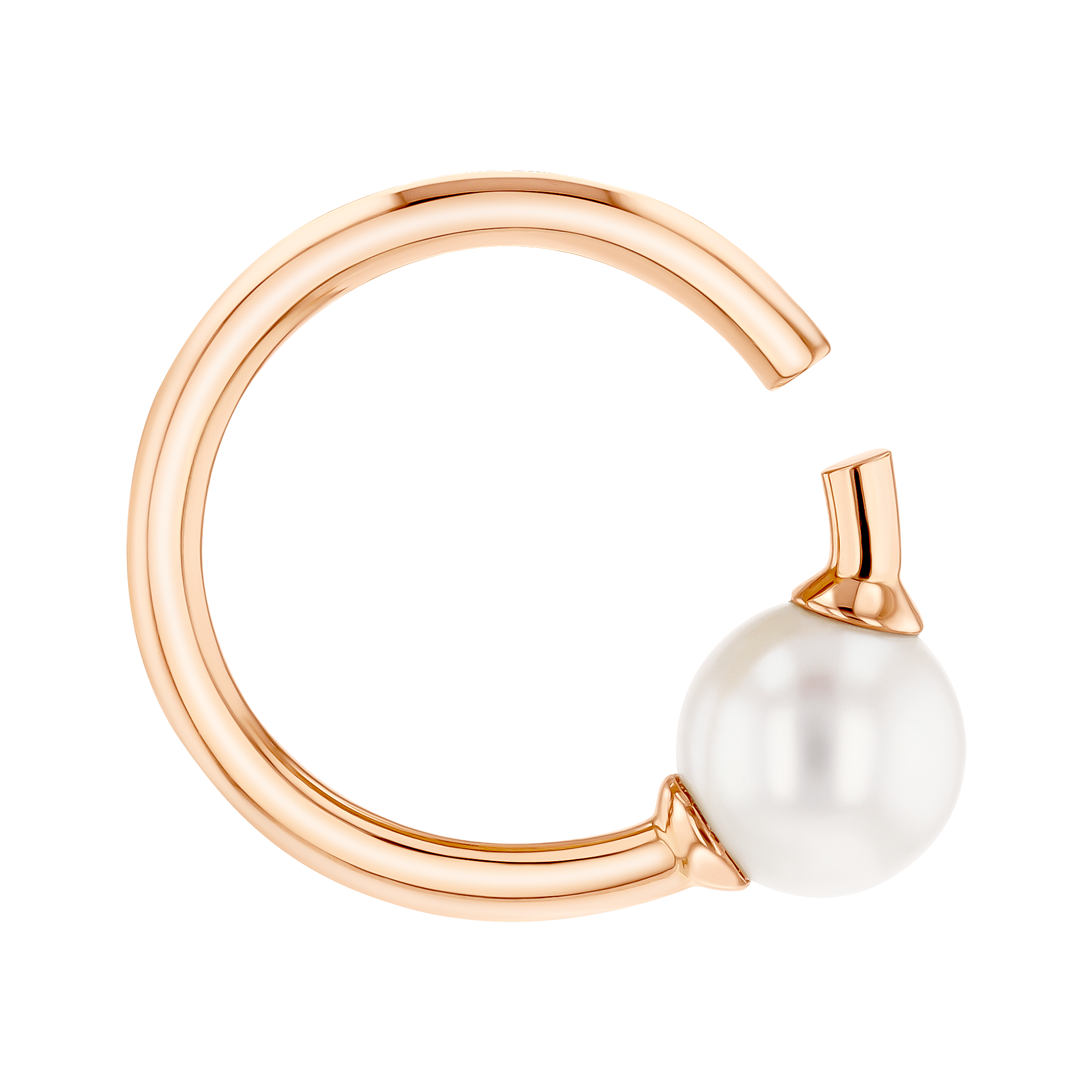 Glow Earrings In 18k Rose Gold With A Freshwater Pearl