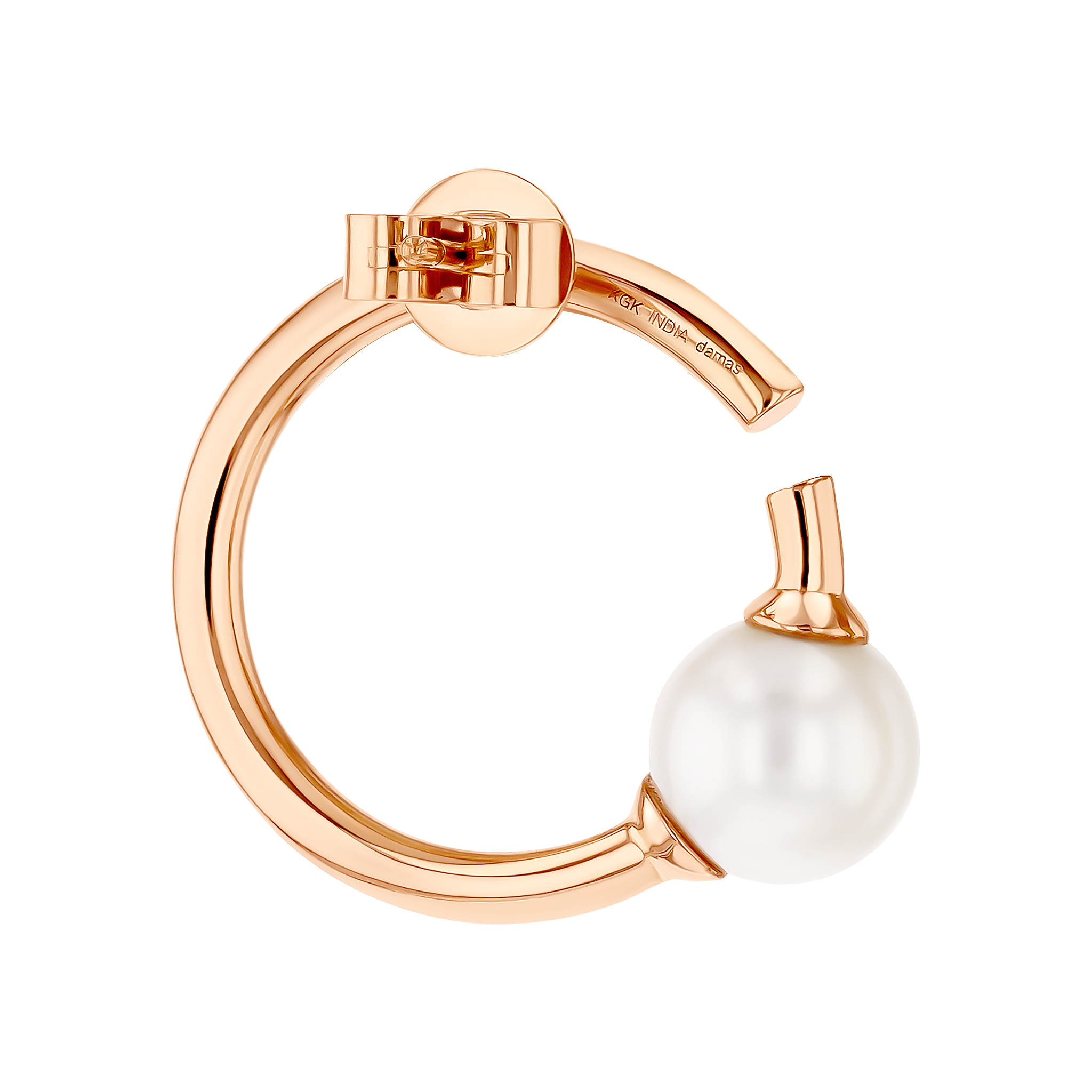 Glow Earrings In 18k Rose Gold With A Freshwater Pearl