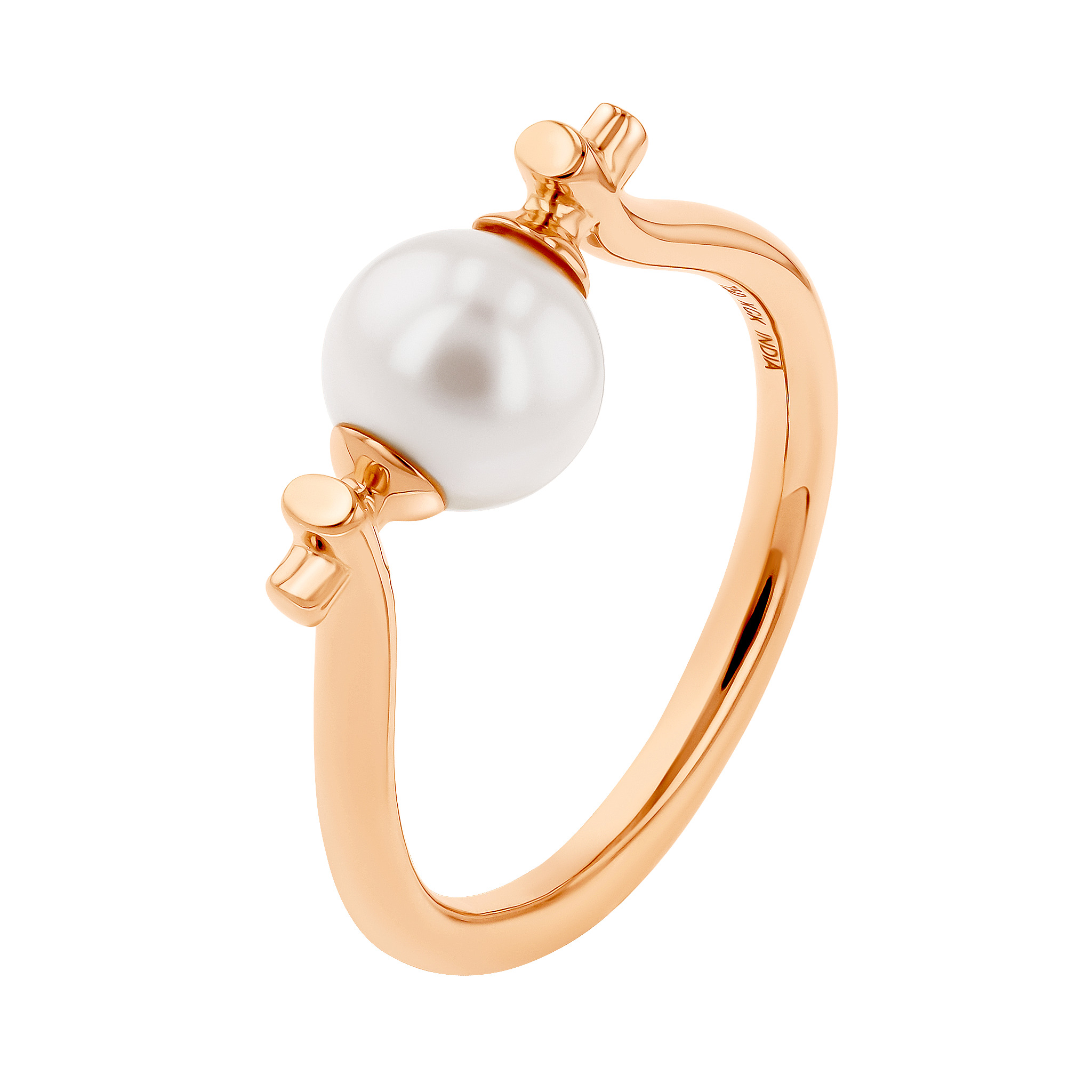 Glow Pearl Solitaire Ring In 18k Rose Gold