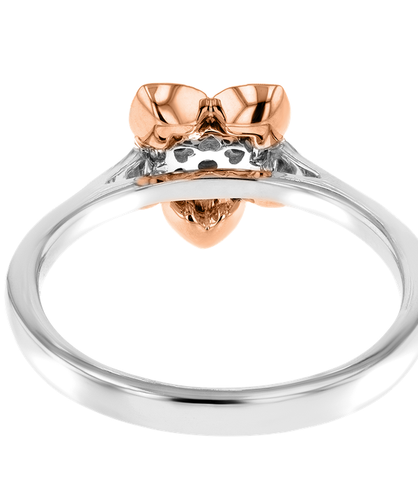 Heart To Heart Star Flower Ring White And Rose Gold