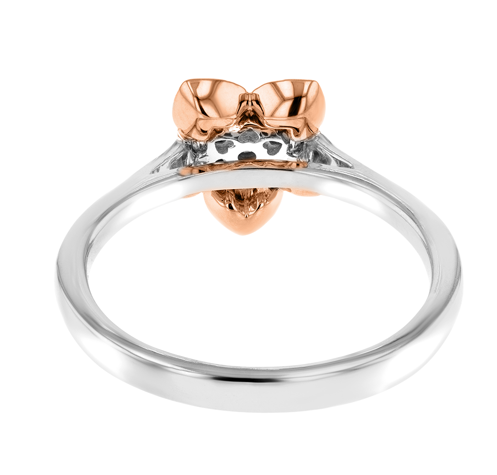 Heart To Heart Star Flower Ring White And Rose Gold