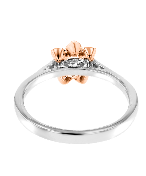 Heart To Heart Star Flower Ring White And Rose Gold