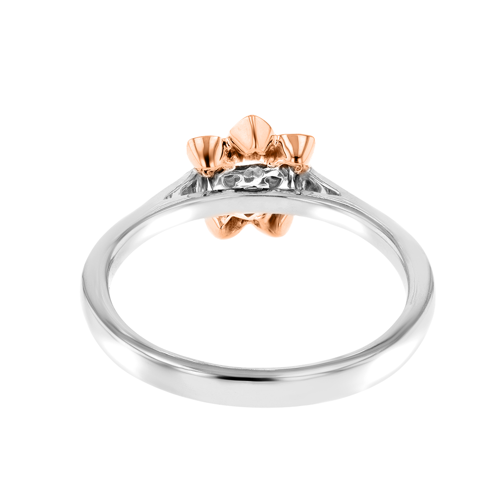 Heart To Heart Star Flower Ring White And Rose Gold
