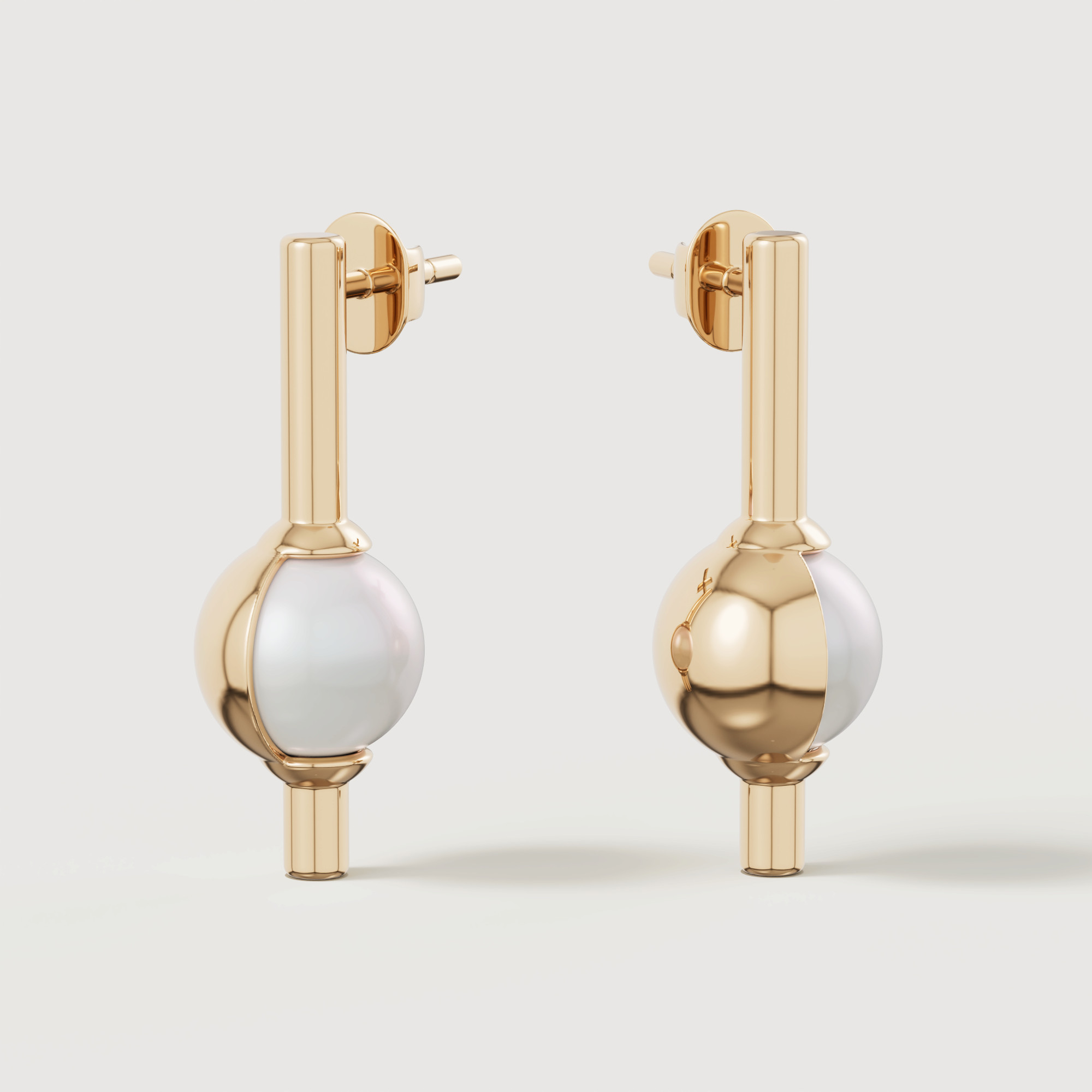 Glow Luna 18k Gold Freshwater Pearl Earrings