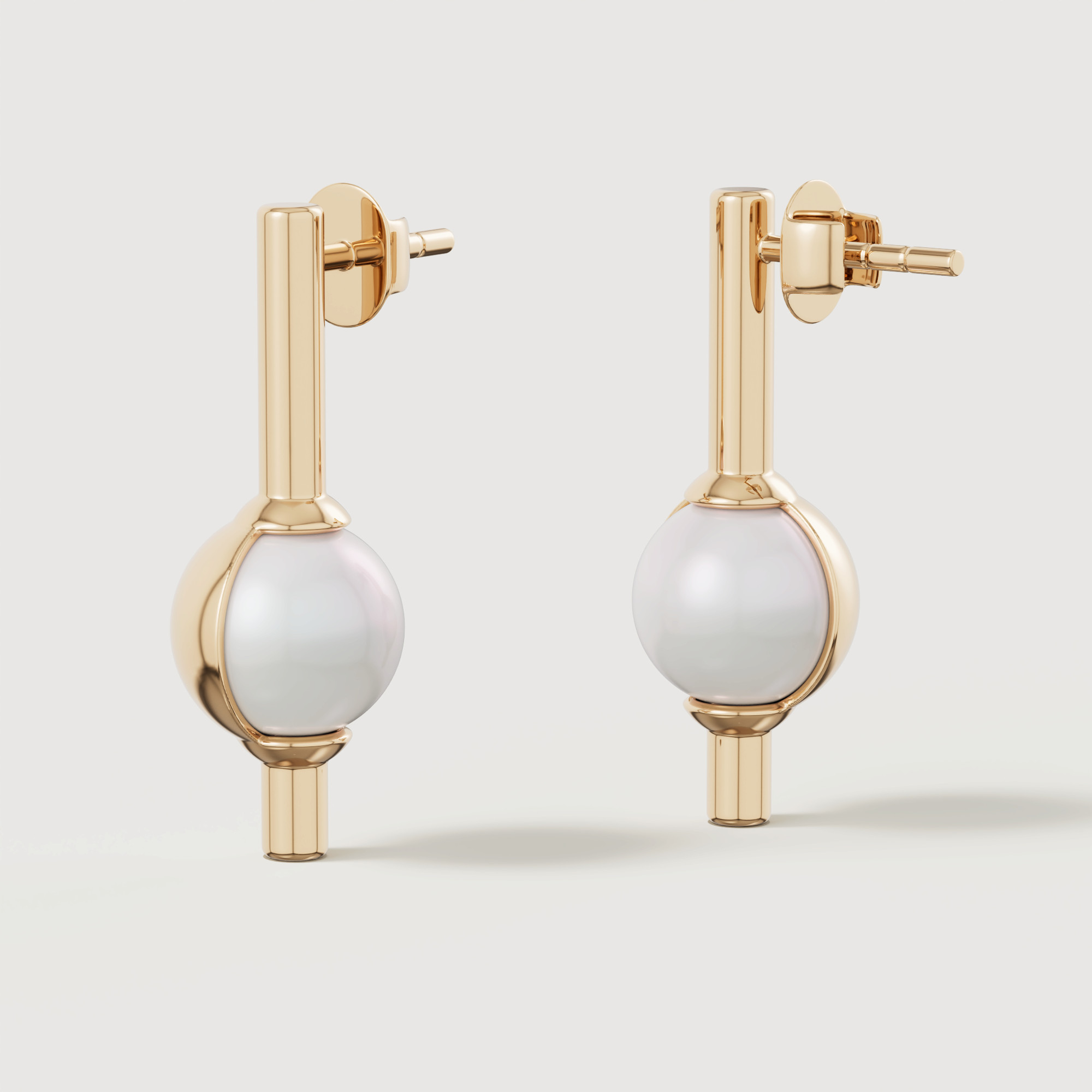 Glow Luna 18k Gold Freshwater Pearl Earrings