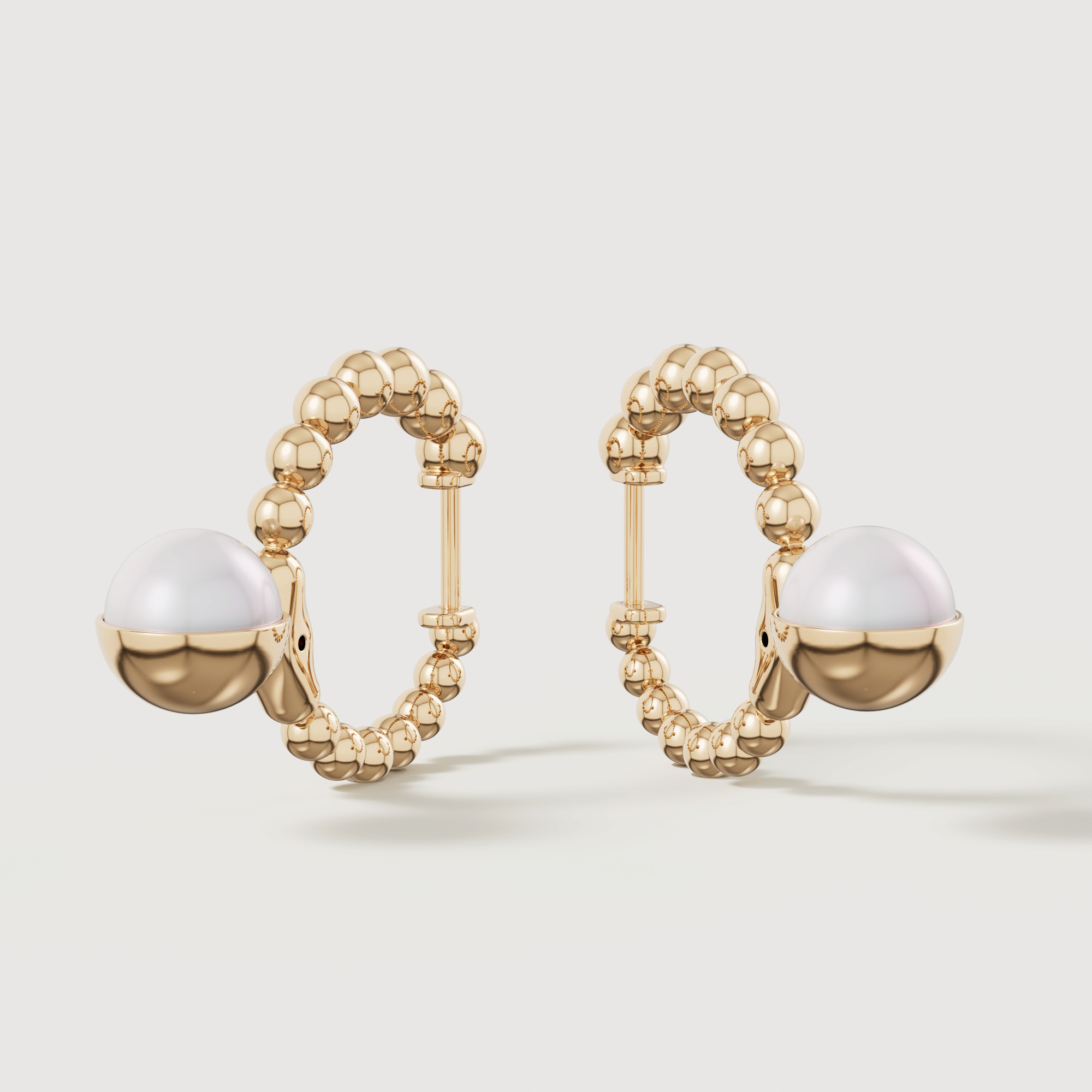 Glow Luna 18k Gold Freshwater Pearl Earrings