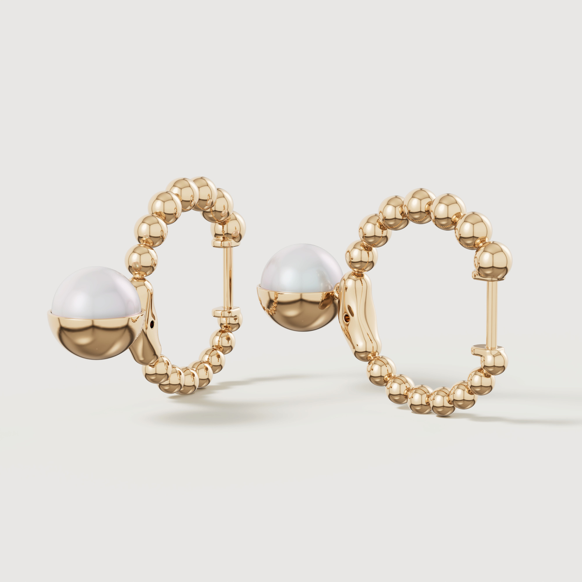 Glow Luna 18k Gold Freshwater Pearl Earrings