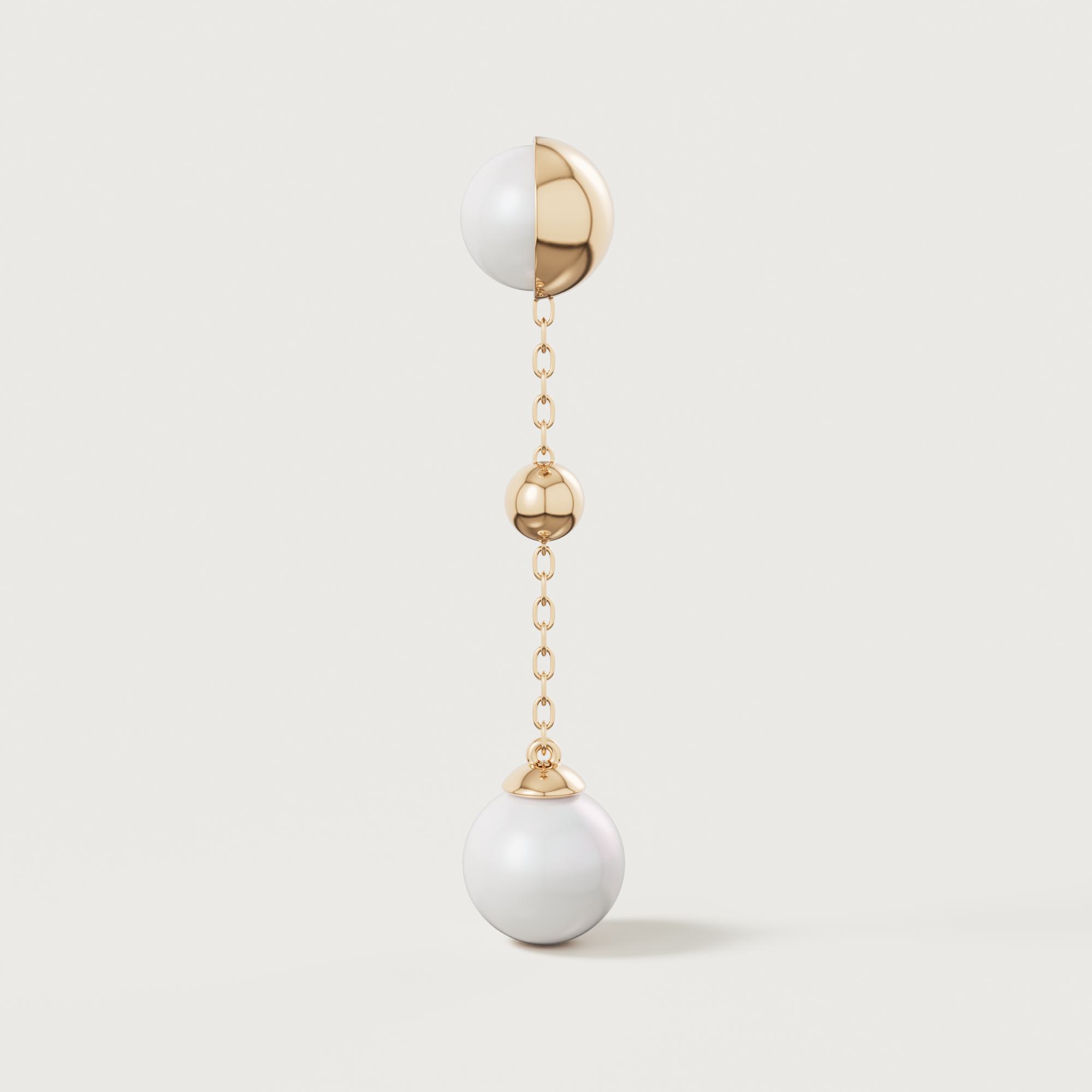 Glow Luna 18k Yellow Gold Pearl Earrings