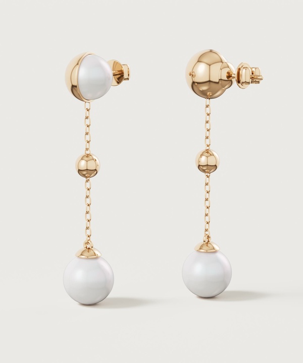 Glow Luna 18k Yellow Gold Pearl Earrings