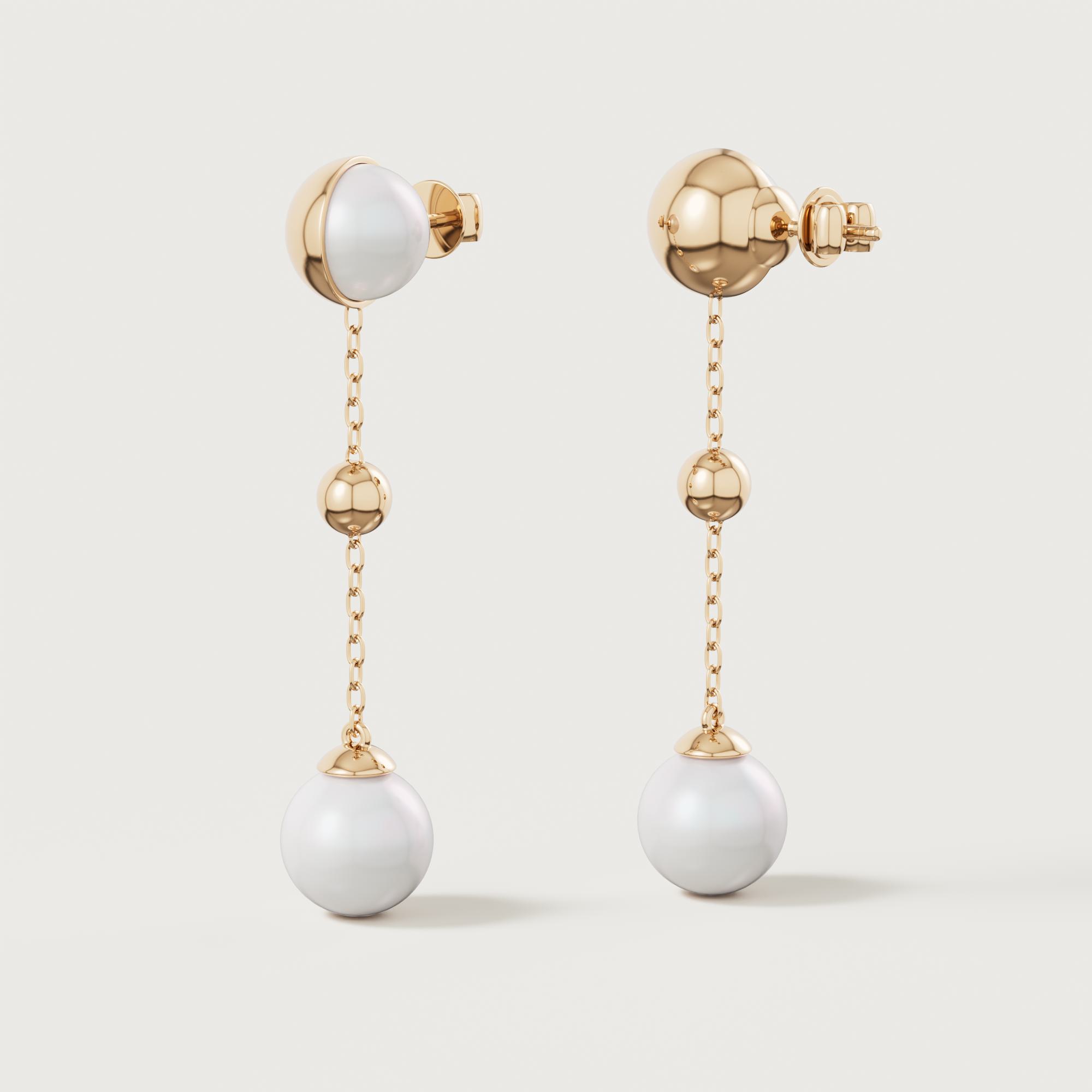 Glow Luna 18k Yellow Gold Pearl Earrings