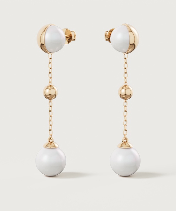 Glow Luna 18k Yellow Gold Pearl Earrings