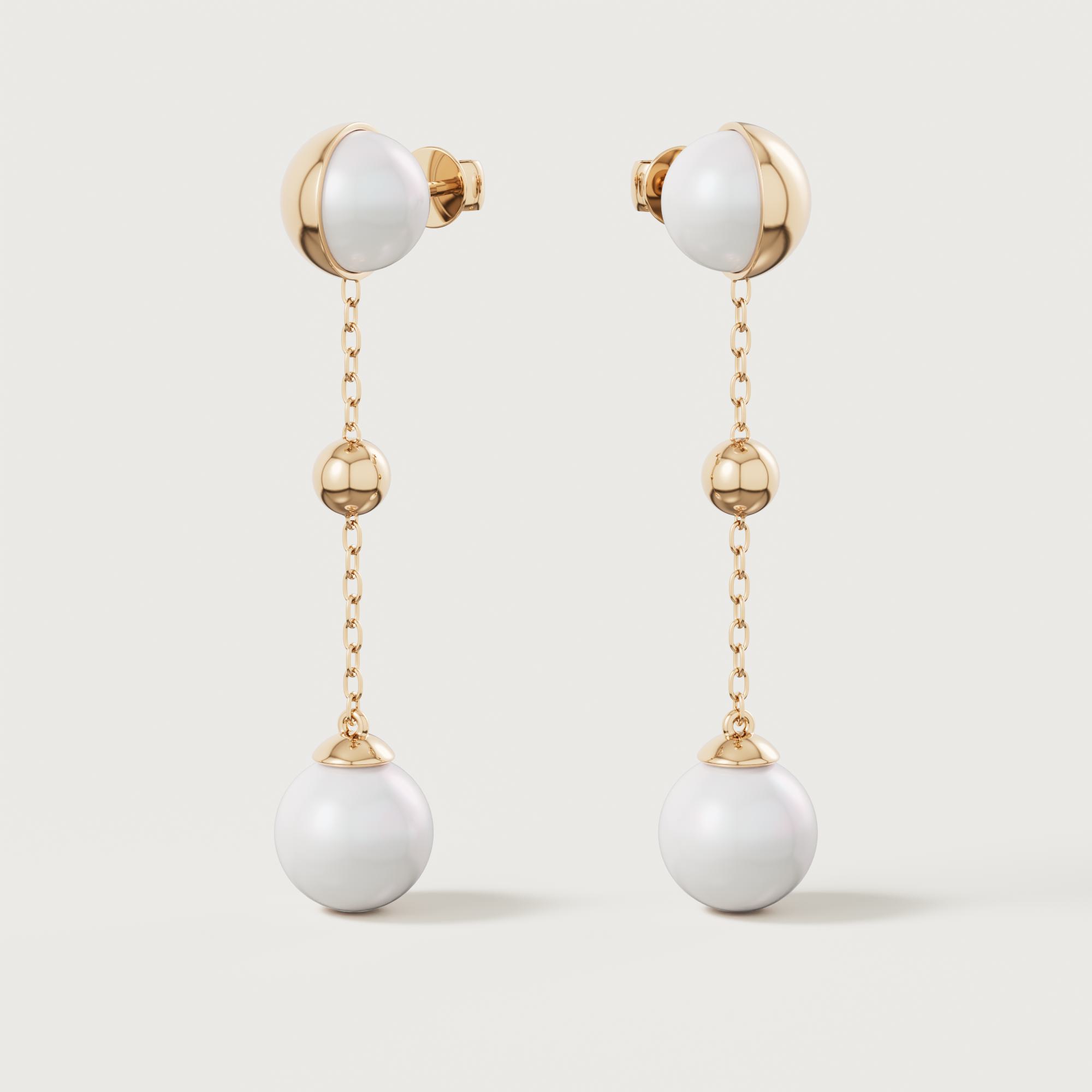 Glow Luna 18k Yellow Gold Pearl Earrings