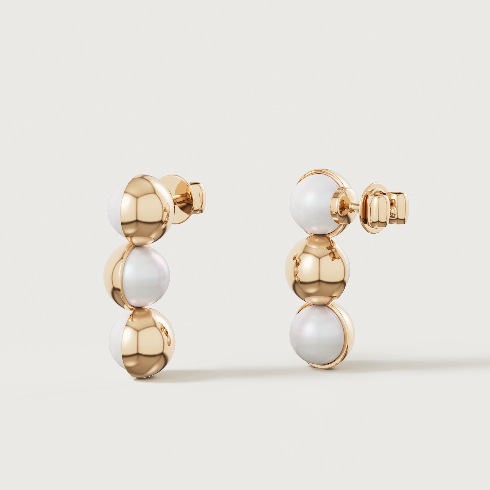 Glow Luna 18k Yellow Gold Pearl Earrings