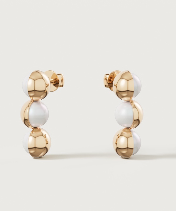 Glow Luna 18k Yellow Gold Pearl Earrings