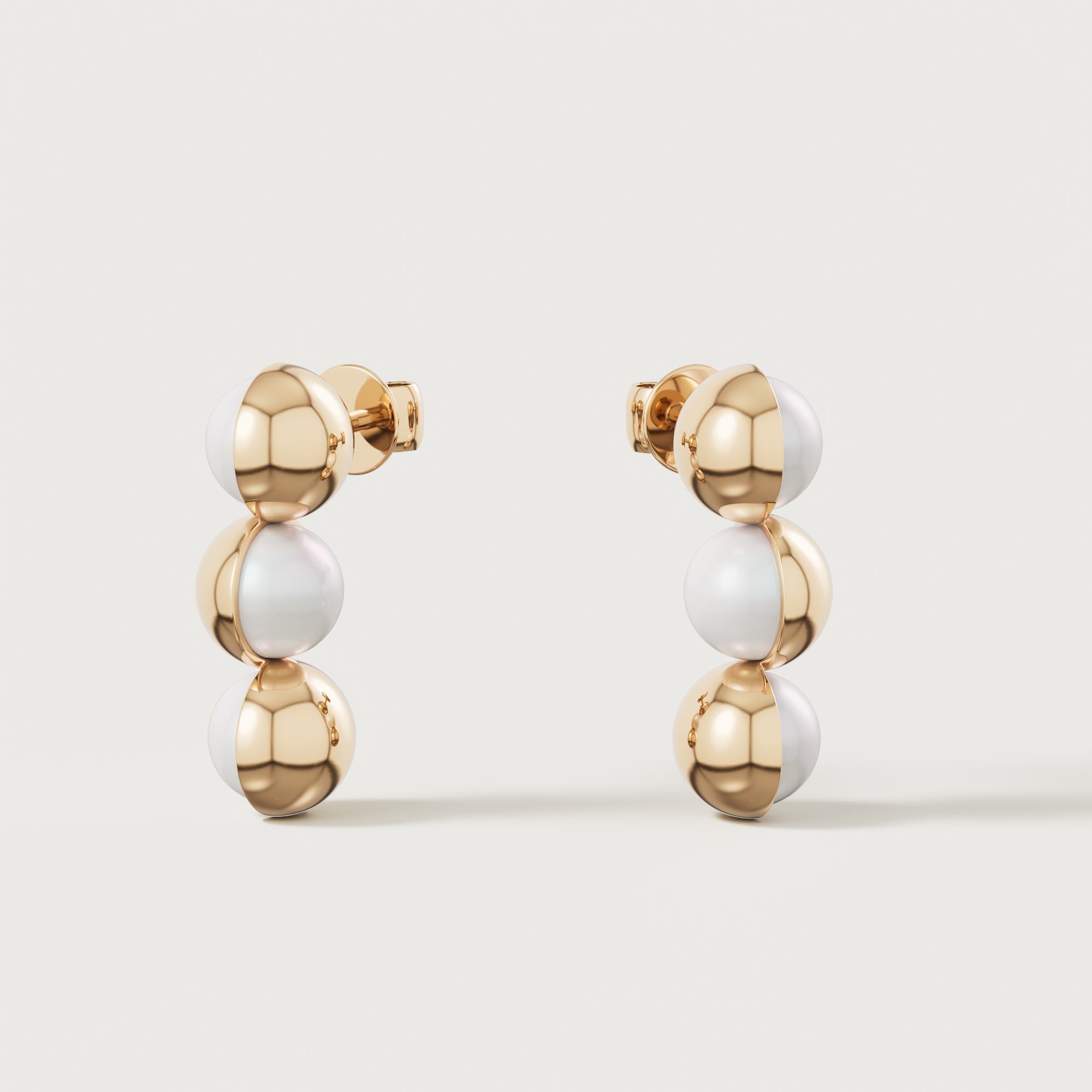 Glow Luna 18k Yellow Gold Pearl Earrings