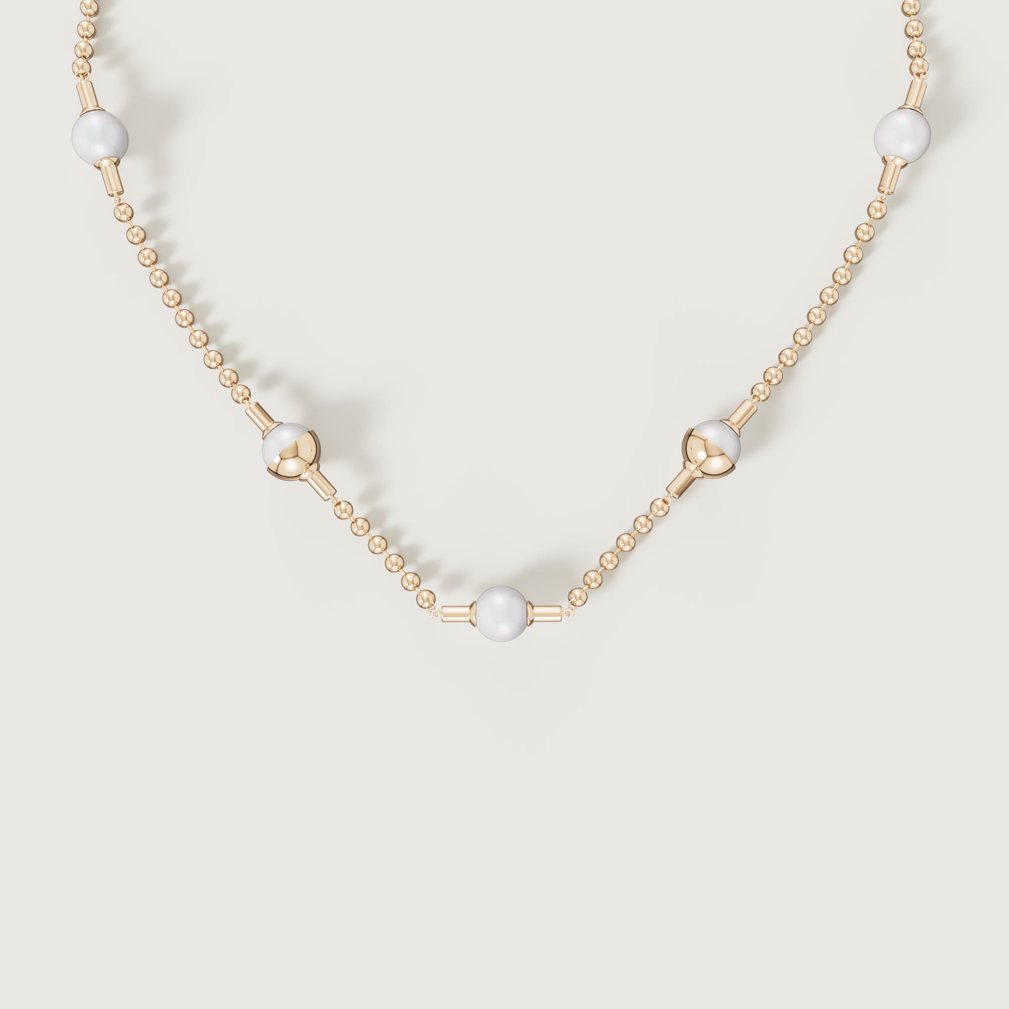 Glow Luna 18k Gold Freshwater Pearl Necklace