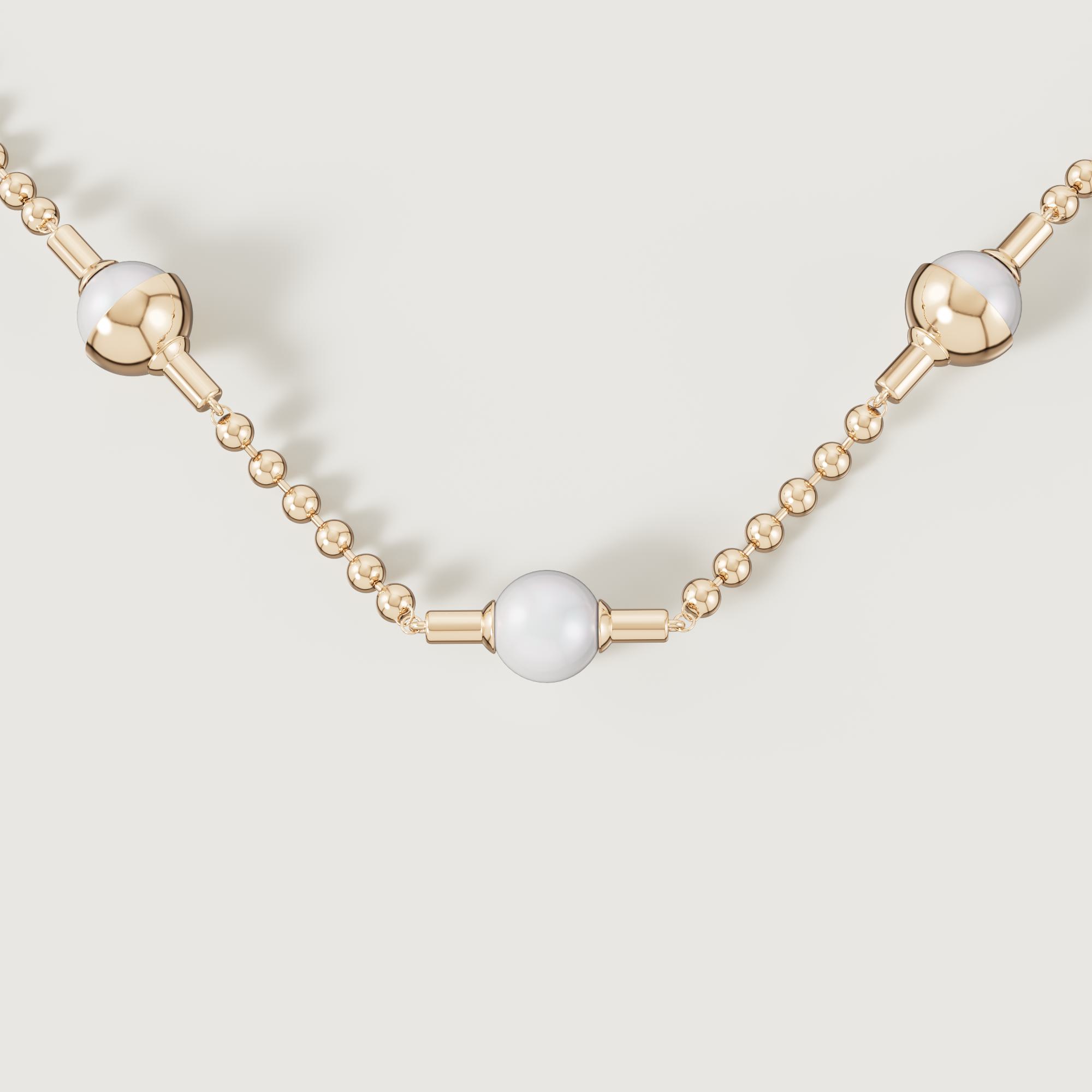 Glow Luna 18k Gold Freshwater Pearl Necklace