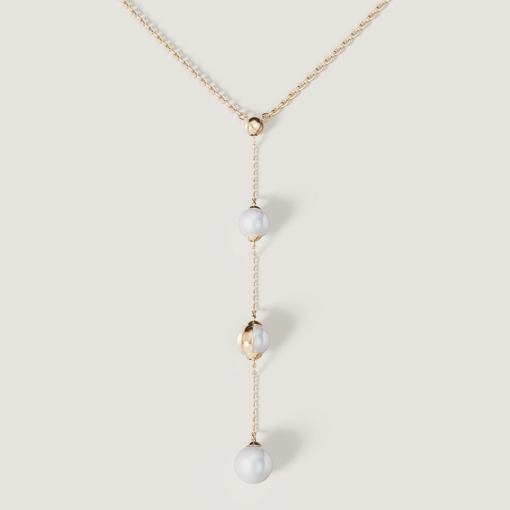 Glow Luna 18k Yellow Gold Pearl Necklace