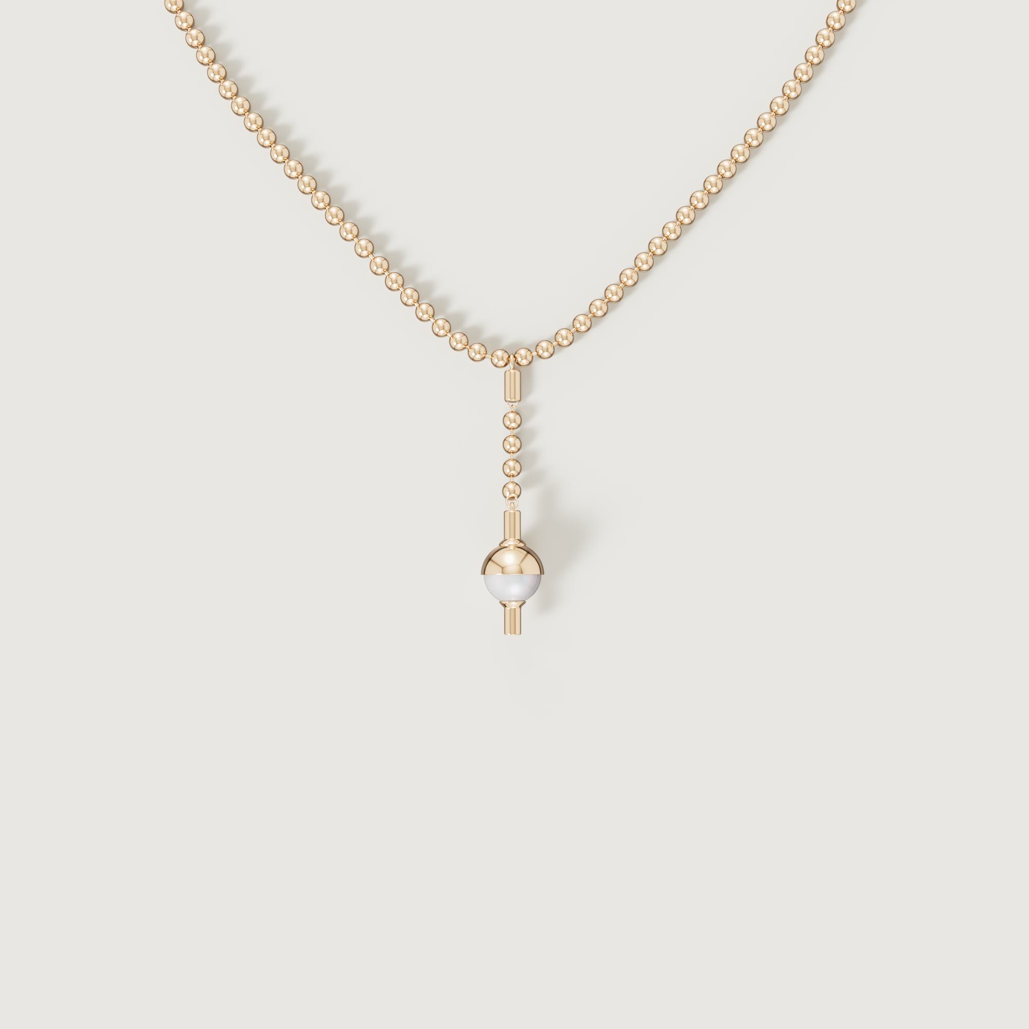 Glow Luna 18k Yellow Gold Pearl Necklace