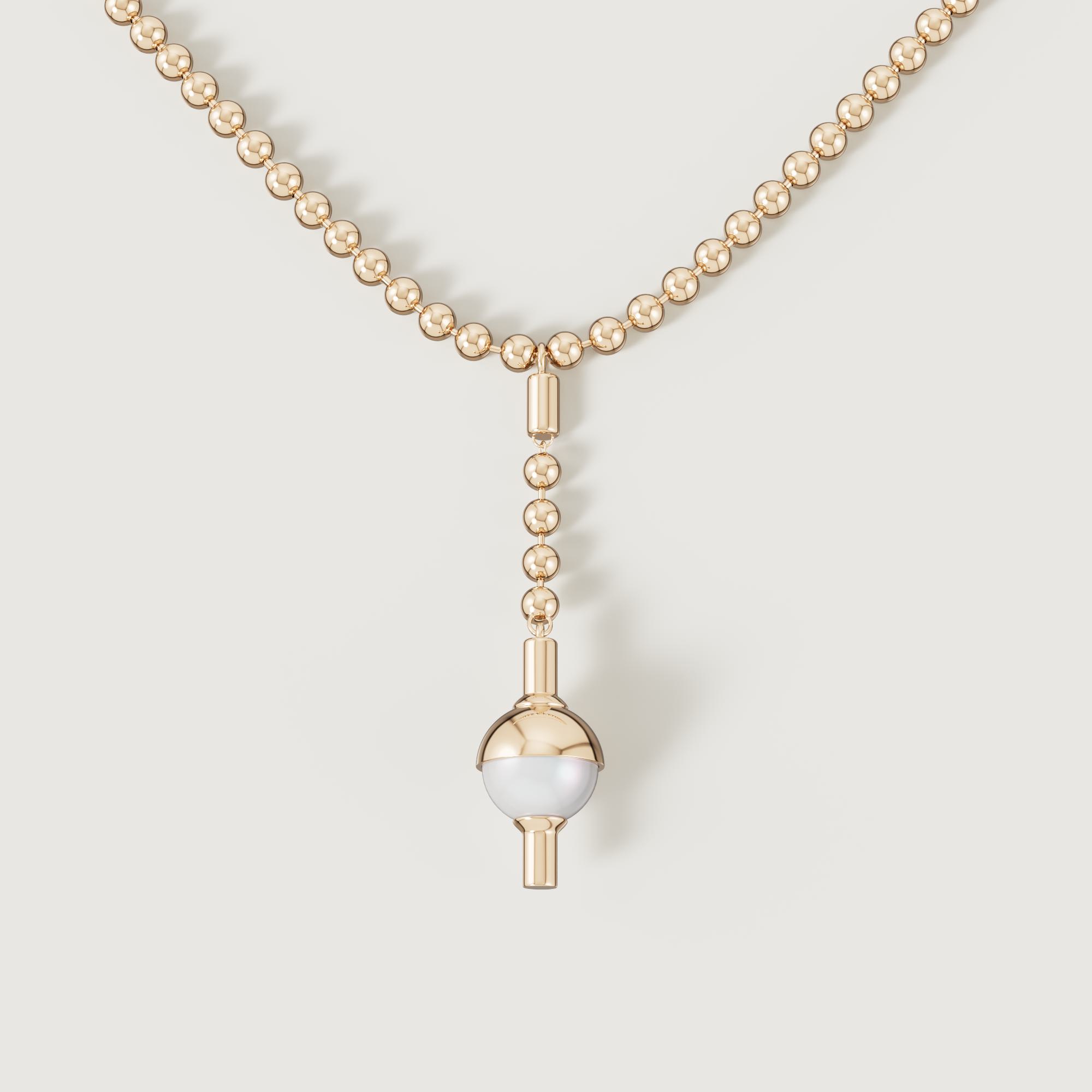 Glow Luna 18k Yellow Gold Pearl Necklace